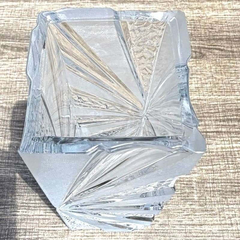 Warmensteinach Glaswerke Polar Crystal Vase 8.25" Brutalist MCM West Germany - Thumbnail 6
