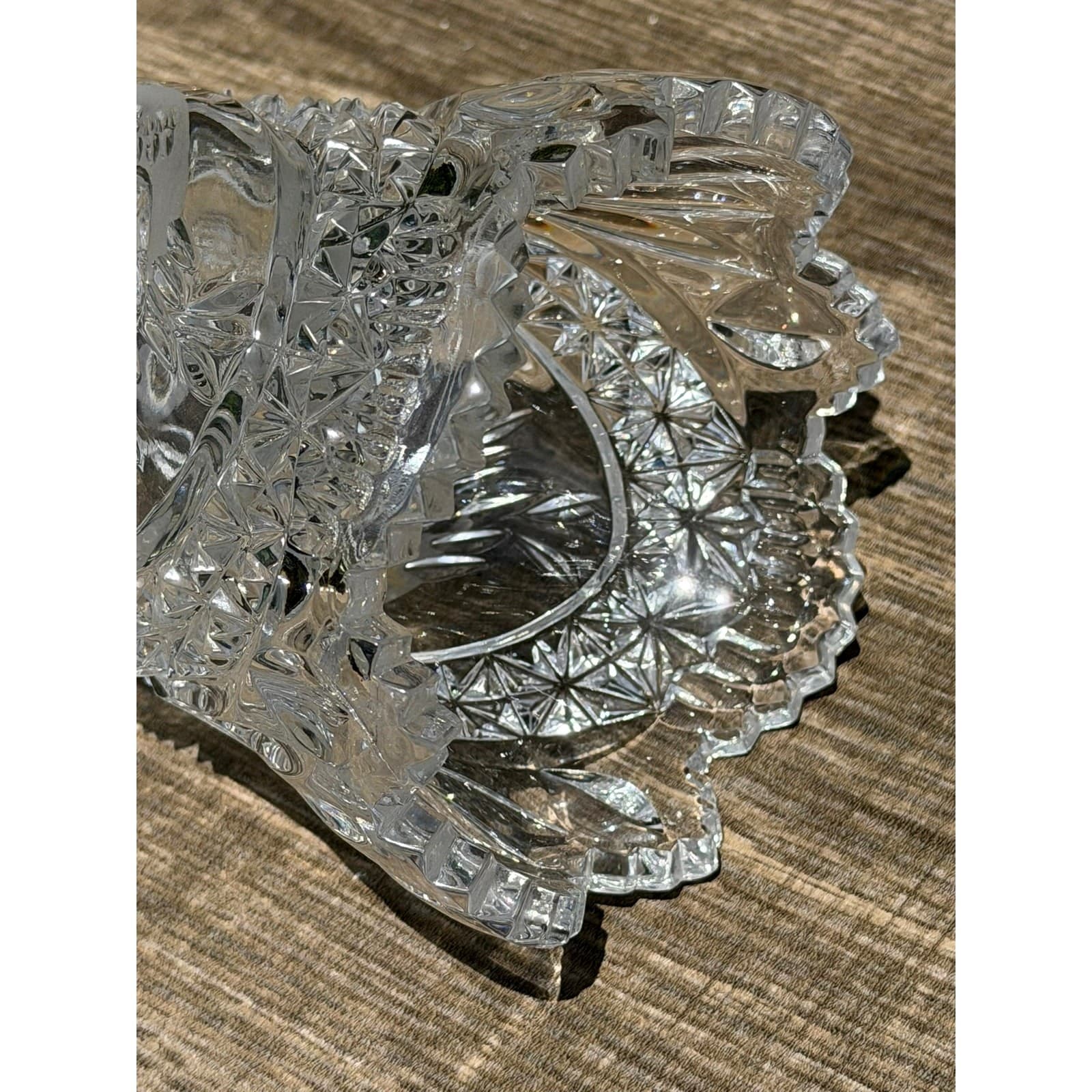 Vintage Hofbauer Byrdes Lead Crystal Pedestal Vase 10.5" Etched Birds Germany - Thumbnail 10