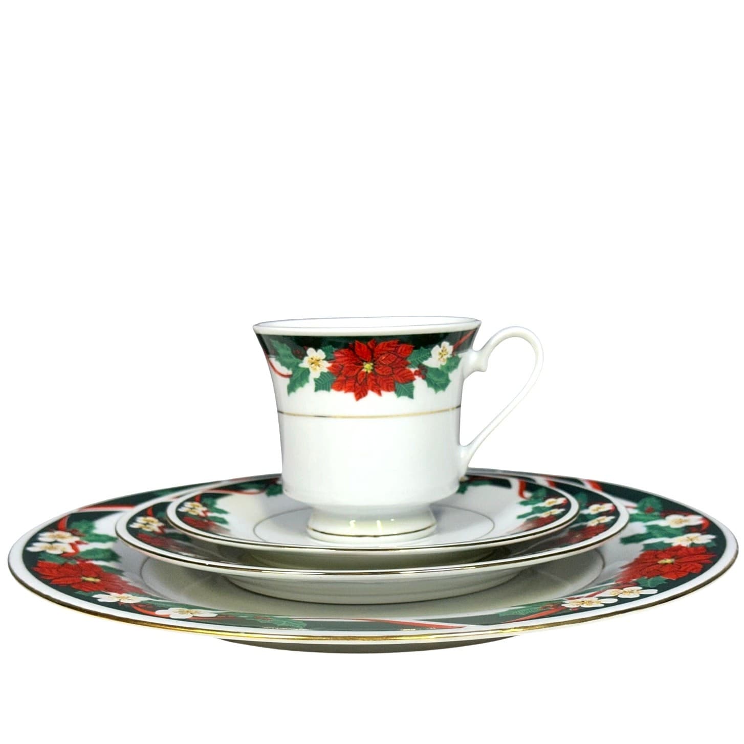 Tienshan Retired 1985-2000 'Deck the Halls' 4-PC Place Settings-Service for 4 - Thumbnail 4