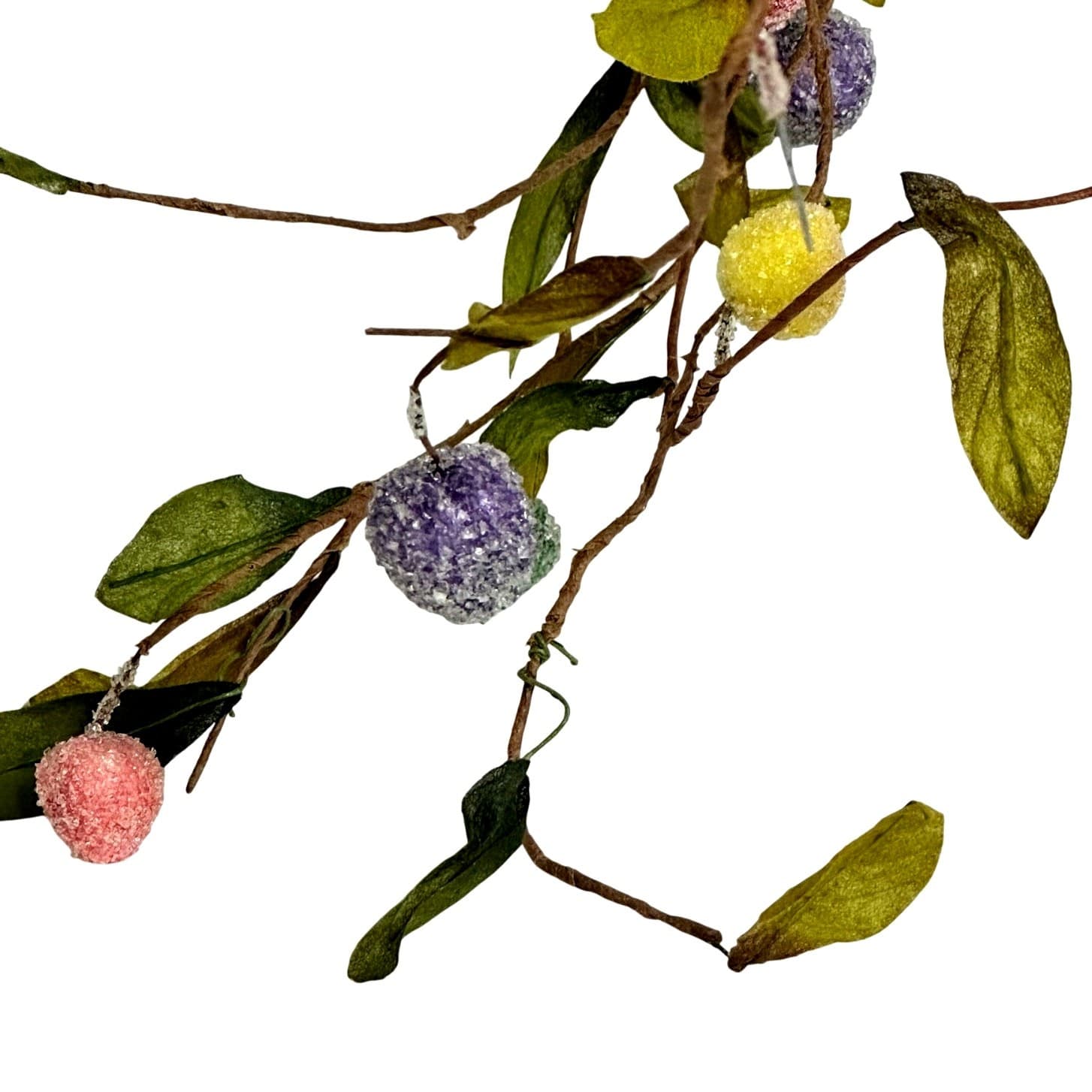 Sugared Multi-color Berry Vine 5-1/2 ft Vintage Garland-A Great Find! - Thumbnail 5