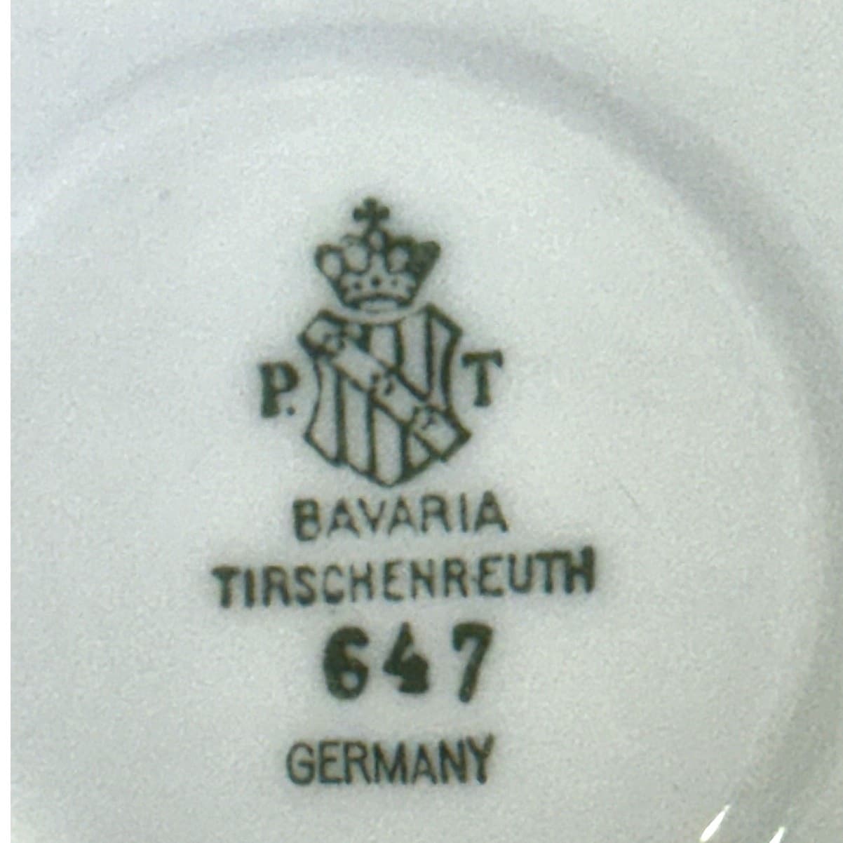 Bavaria Tirschenreuth PT Germany Demitasse Cobalt Green Rose Pink Cup Saucers 4 - Thumbnail 13