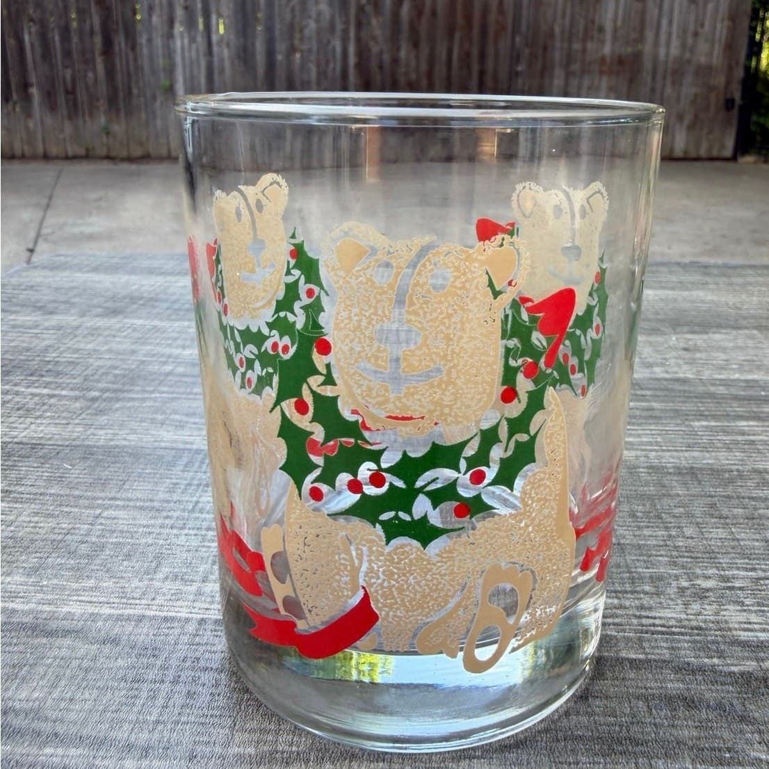 Neiman Marcus 1990's Christmas Teddy Bear Rocks Glasses Holiday Barware-Set of 6 - Thumbnail 8