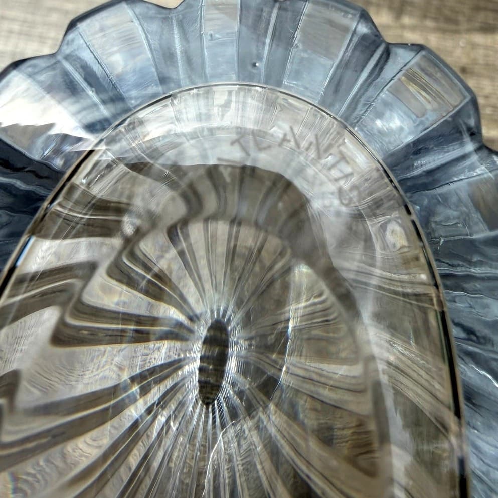 Atlantis Crystal 'Fantasy' Vase 10" Lead Crystal Portugal Ribbed Signed Etched - Thumbnail 7