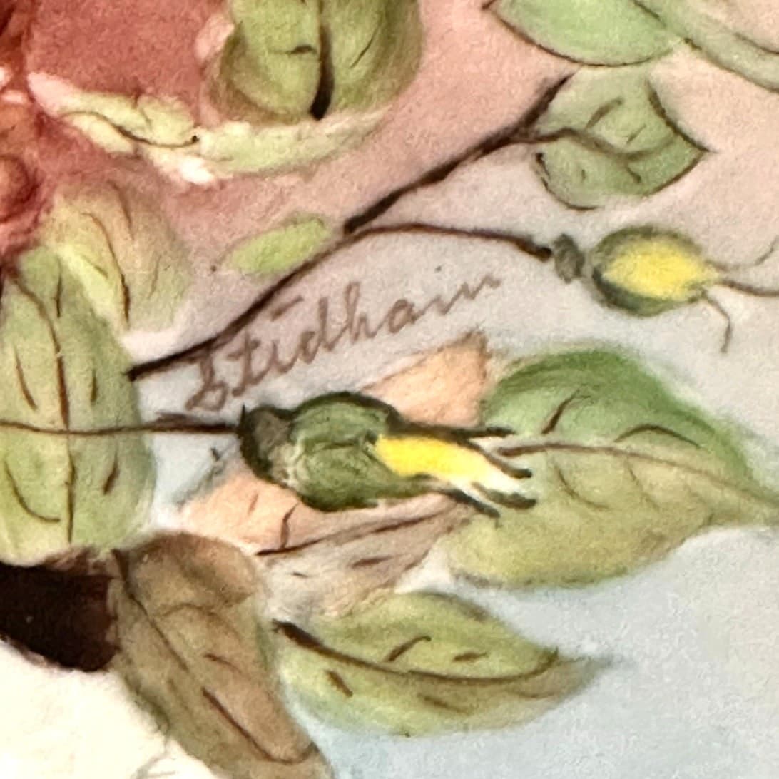 Hutschenreuther Selb Bavaria Germany Artist Stulham Signed Rose Charger Plate! - Thumbnail 3