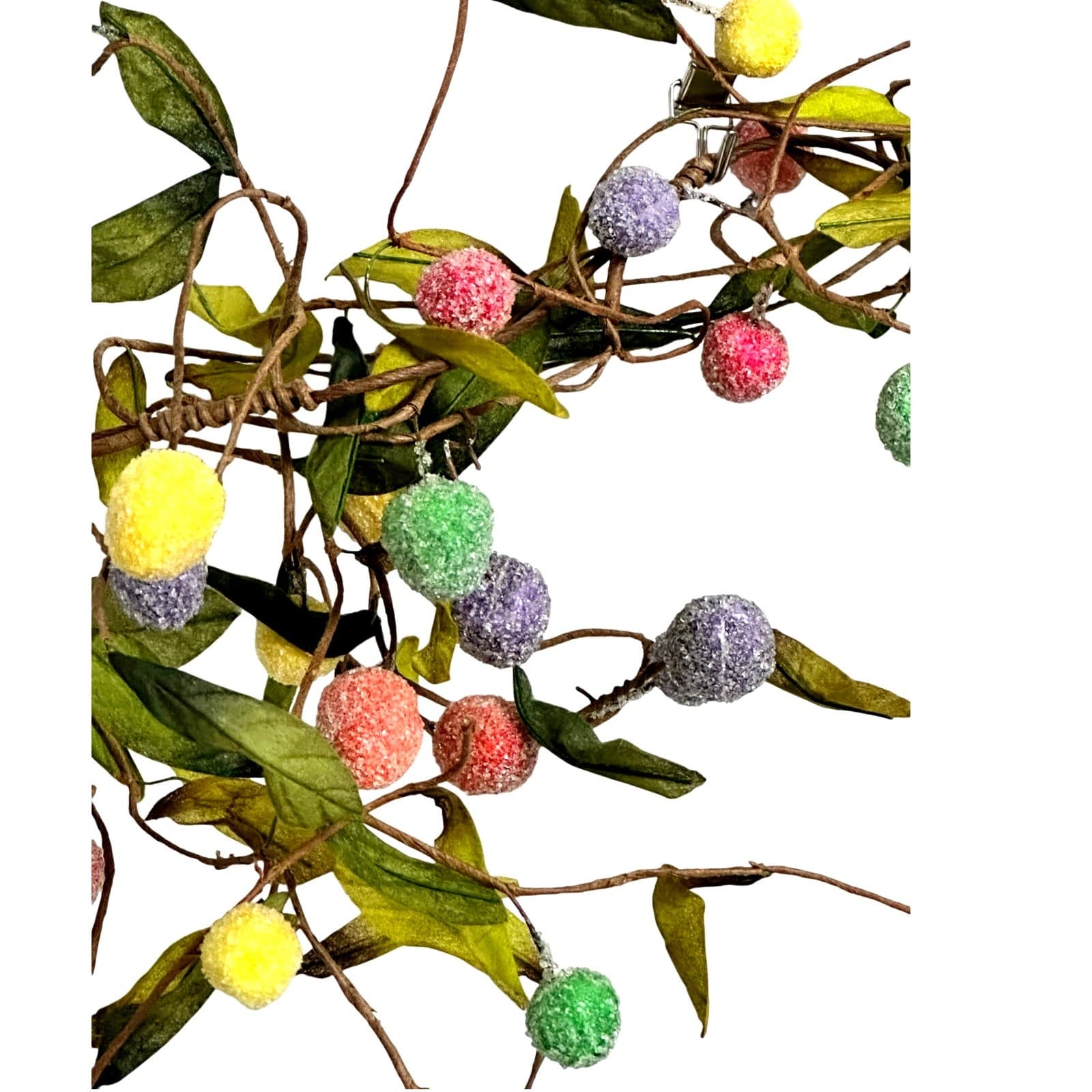 Sugared Multi-color Berry Vine 5-1/2 ft Vintage Garland-A Great Find! - Thumbnail 3