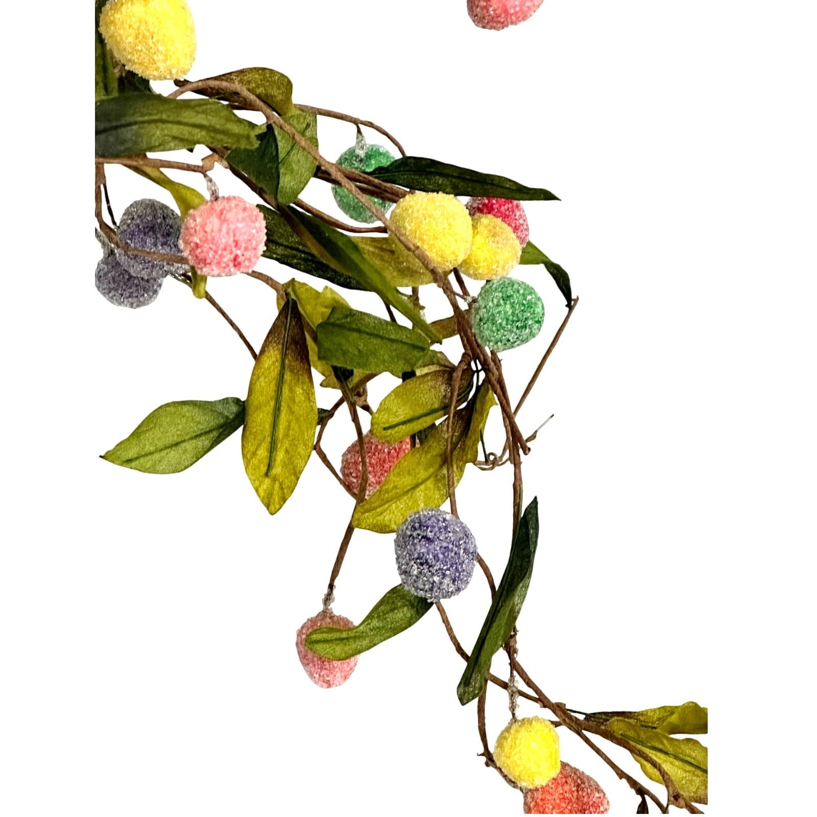 Sugared Multi-color Berry Vine 5-1/2 ft Vintage Garland-A Great Find! - Thumbnail 2
