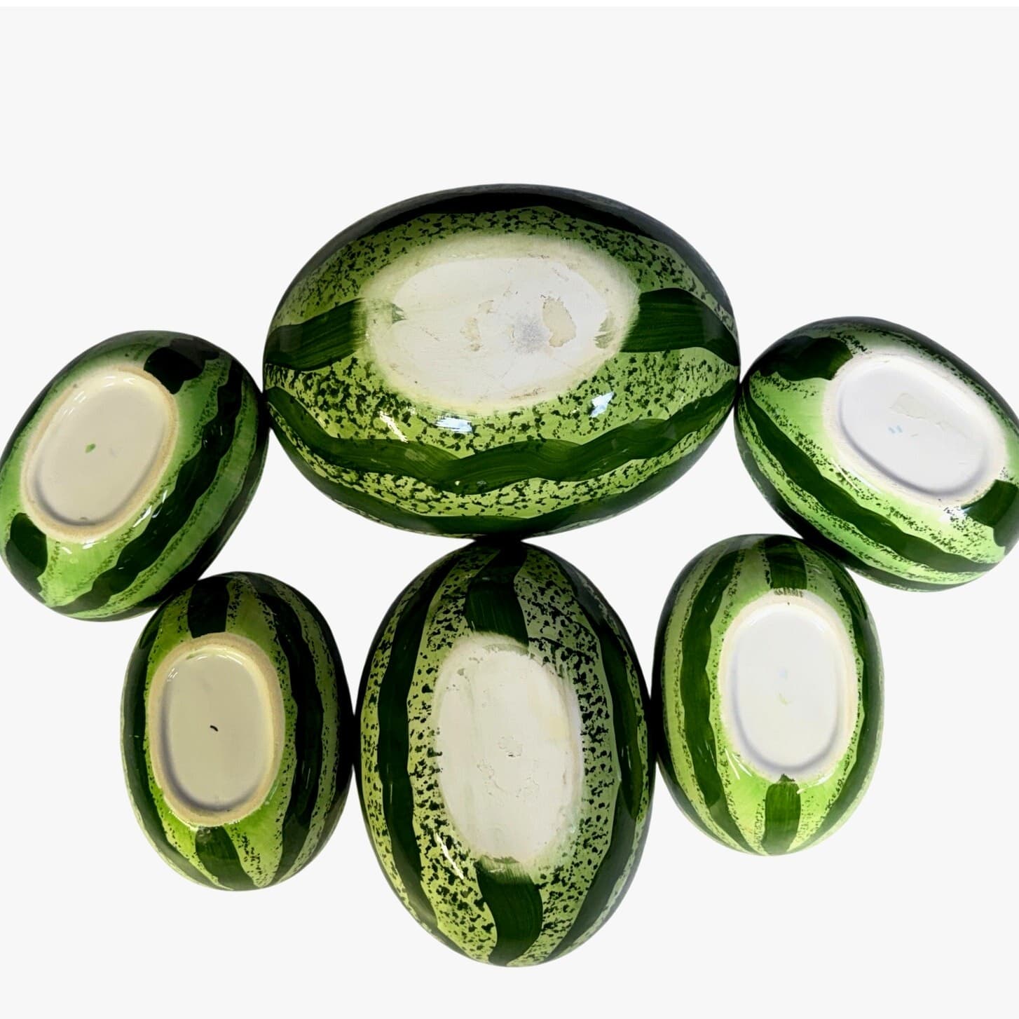 Watermelon Design Unique 6-PC Salad Set-2 Serving Bowls/4 Individual Salad Bowls - Thumbnail 3