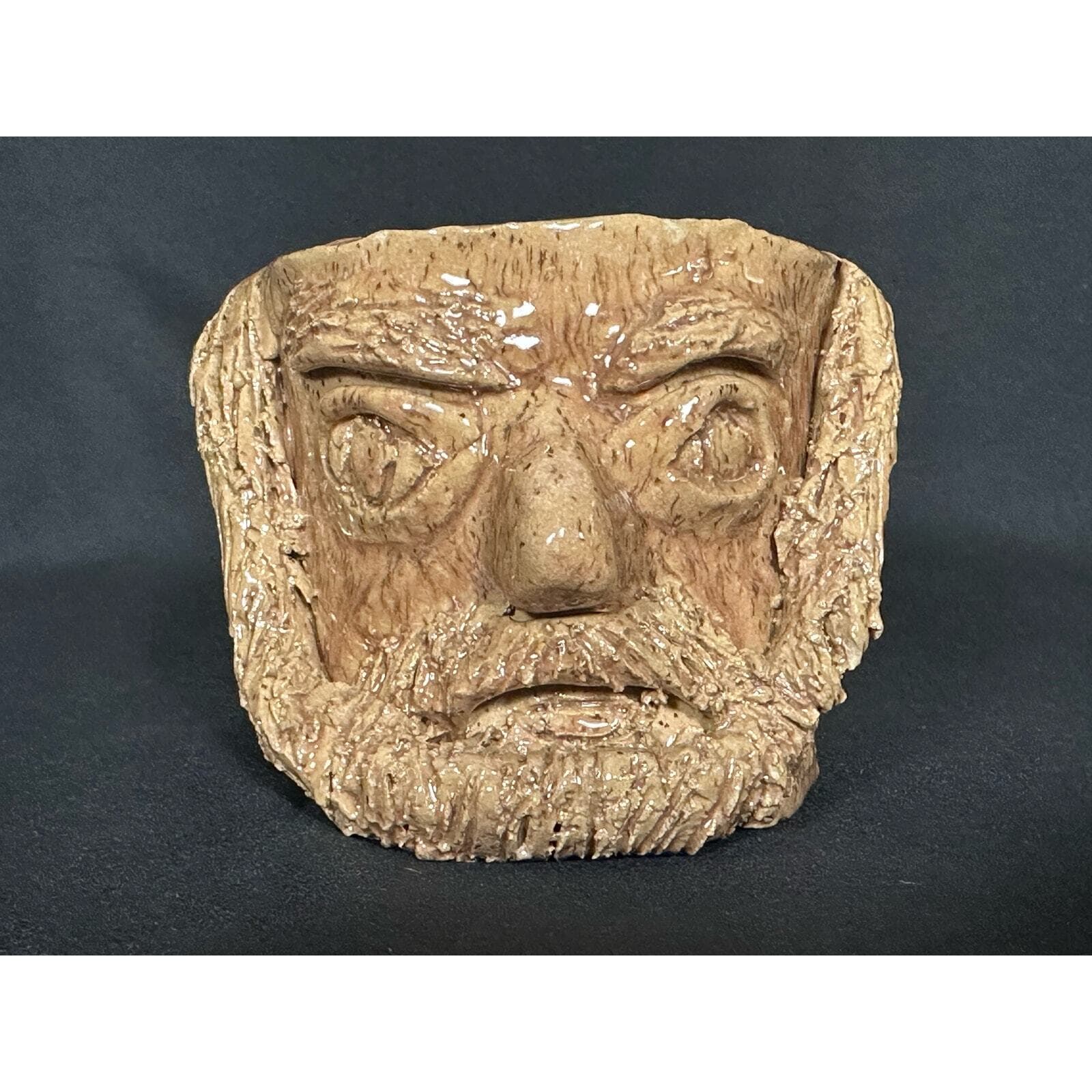 Handmade Unique Bearded Face Pottery Coffee Tea Mug - Thumbnail 2
