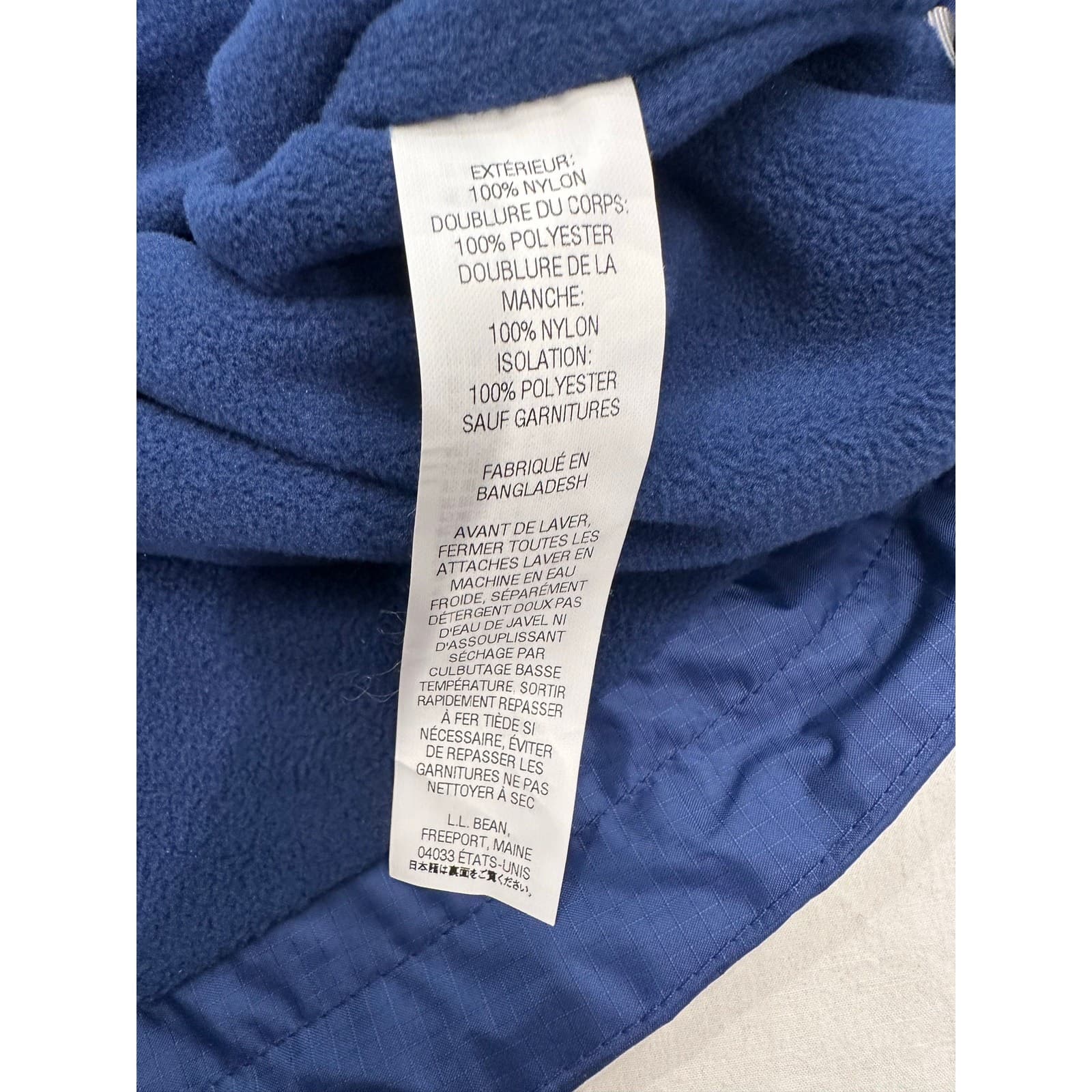 L L Bean 293753 Men's Large Nylon Mountain Parka Navy Blue Hood Water Resistant - Thumbnail 12