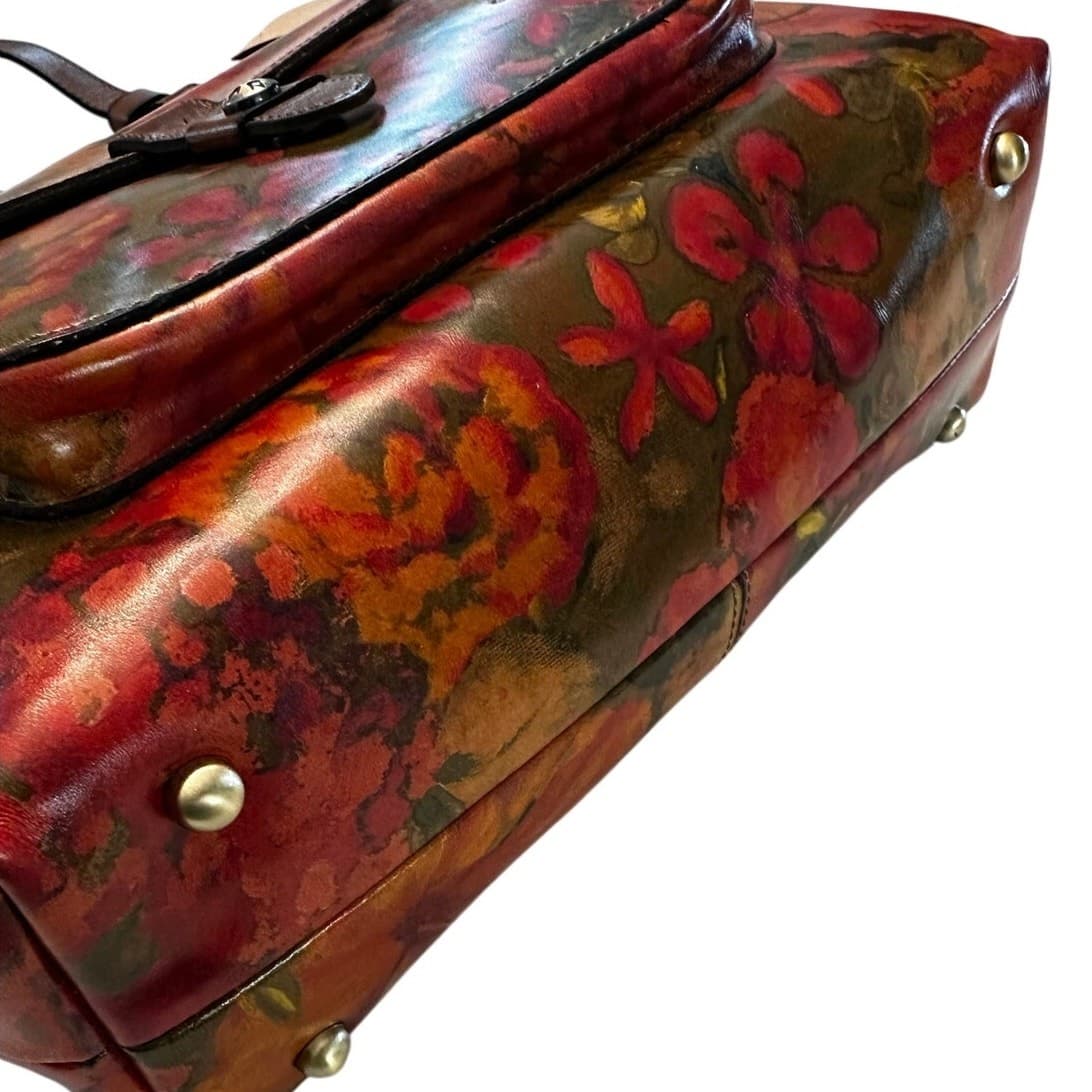 Patricia Nash Large Leather 'Madison' Tote/Shoulder Bag Floral Oil Painting-NEW - Thumbnail 7