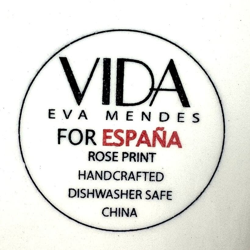 Eva Mendes VIDA Rose Print for ESPANA 15 " x 6.75" Divided Relish Plate-Mint! - Thumbnail 6