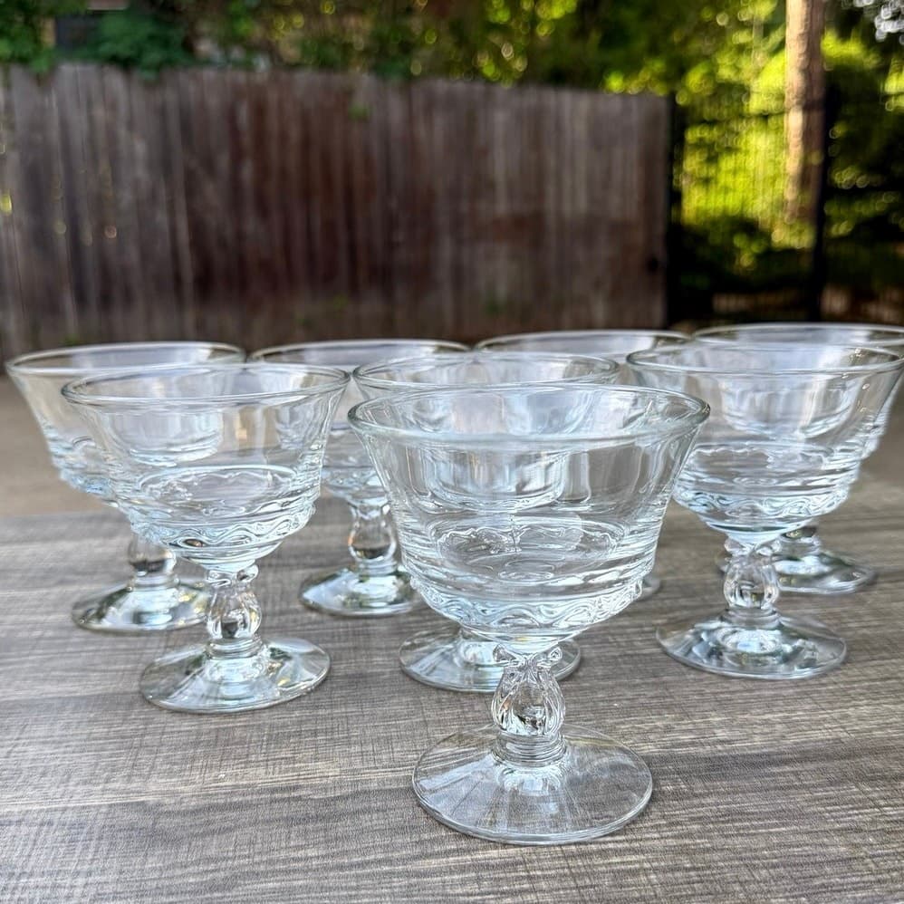 Fostoria 'Century' Tall Champagne/Sherbet Glasses Crystal Vintage Elegant-Set 8 - Thumbnail 8