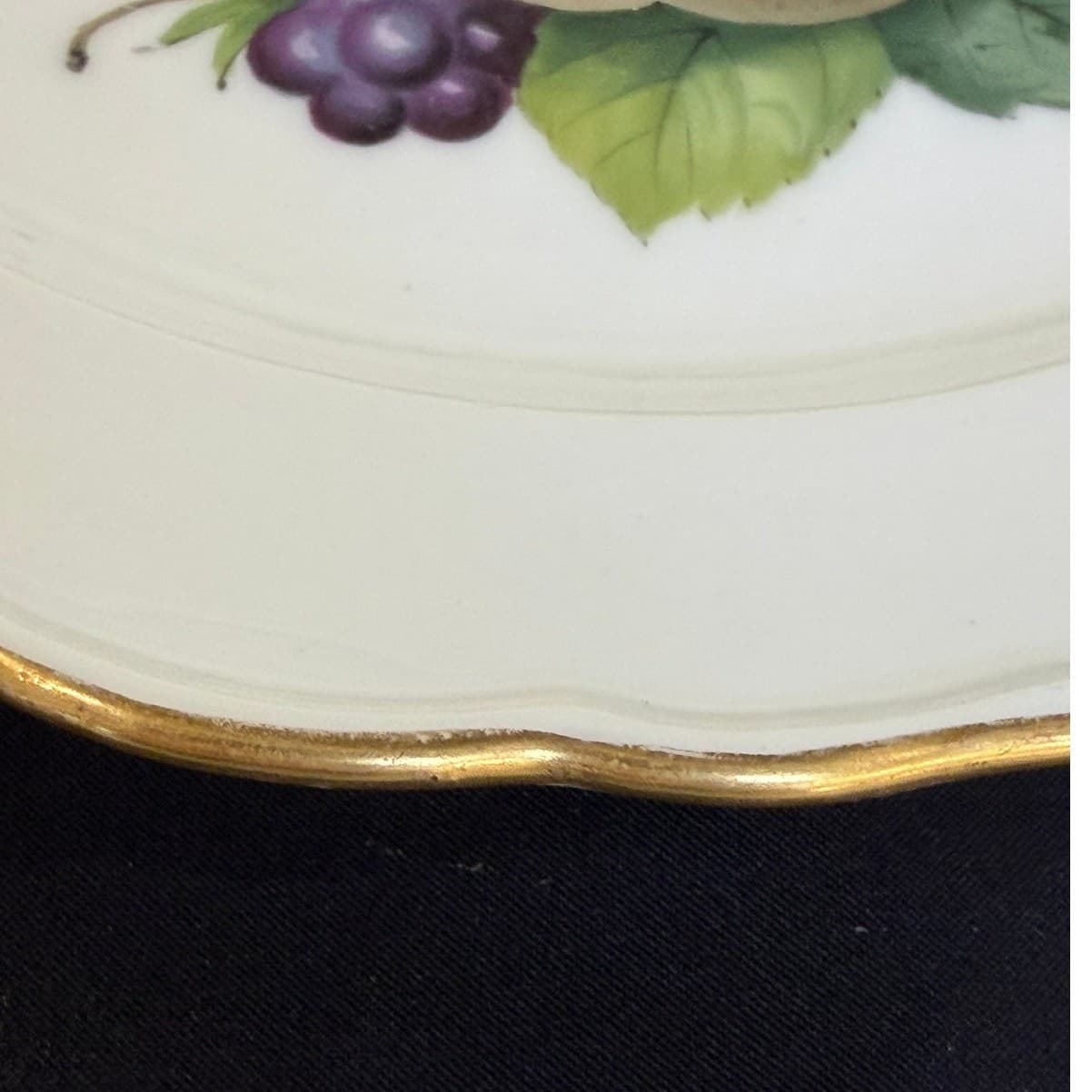 K.S.T.M. Meissen Germany Vintage Handpainted Fruit Porcelain 8" Shallow Bowl - Thumbnail 7