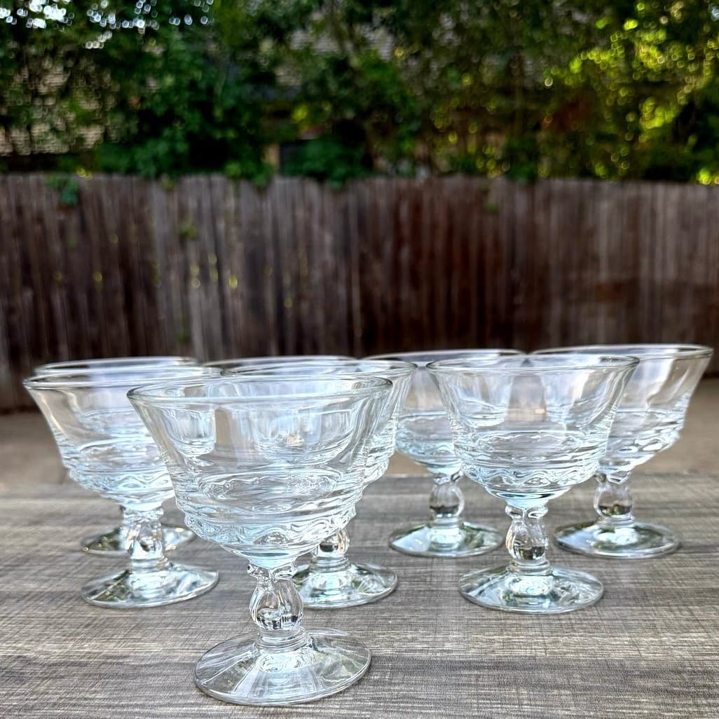 Fostoria 'Century' Tall Champagne/Sherbet Glasses Crystal Vintage Elegant-Set 8 - Thumbnail 5