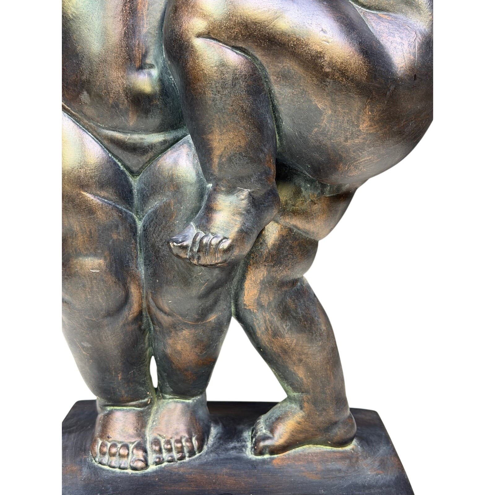 Large Vintage Bronzed Figural Sculpture Embracing Children Cherubs 20.5” - Thumbnail 6