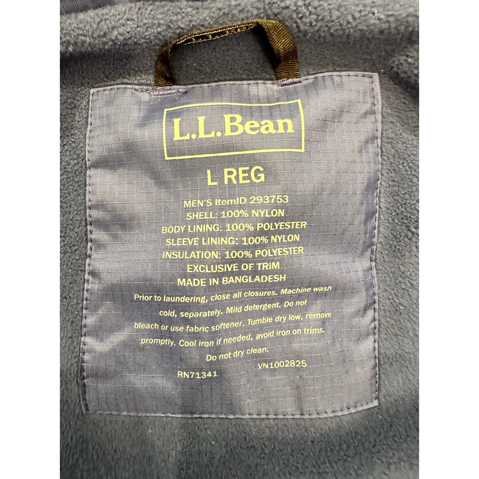 L L Bean 293753 Men's Large Nylon Mountain Parka Navy Blue Hood Water Resistant - Thumbnail 14