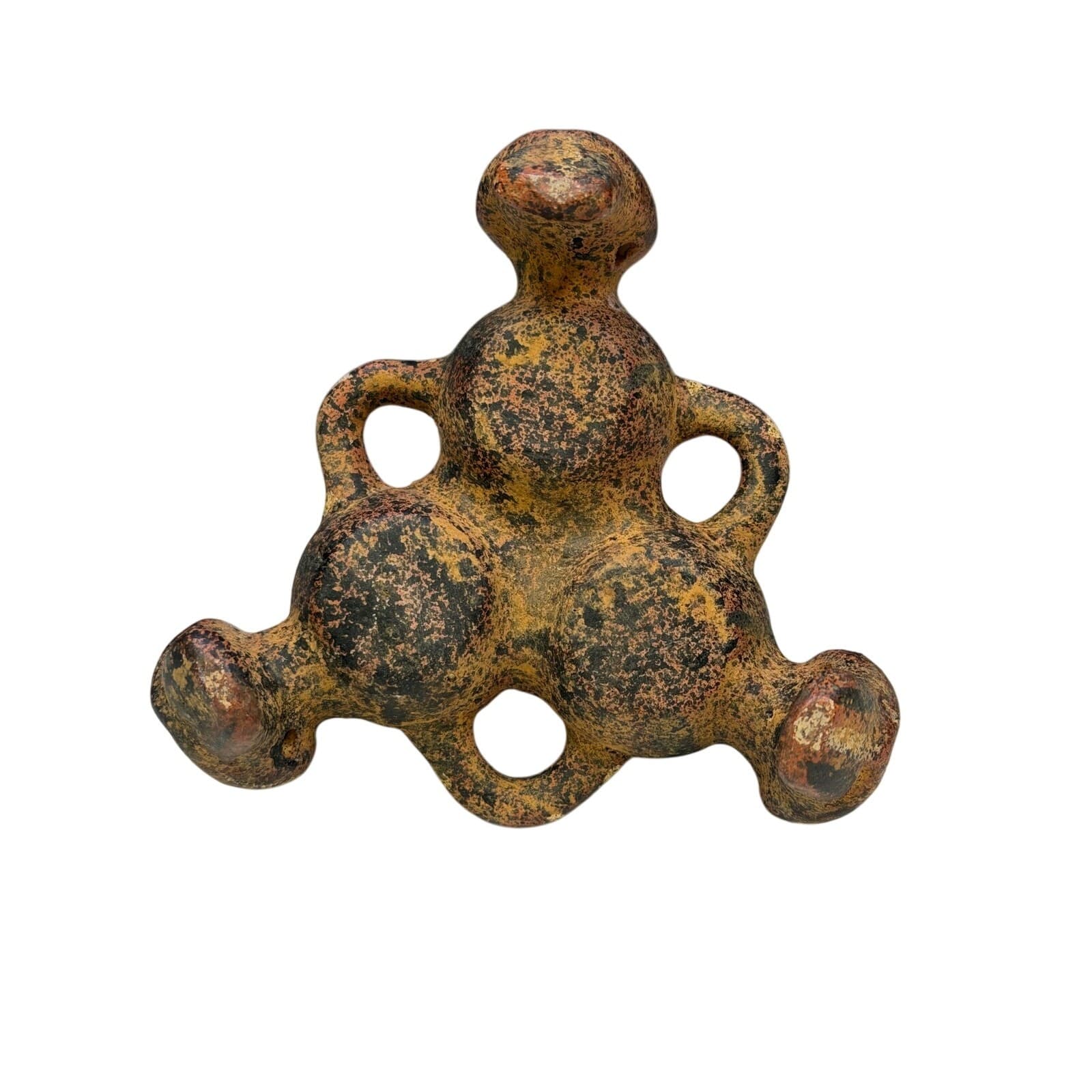 PreColumbian Style Vintage Pottery Tripod Effigy Vessel Central American FolkArt - Thumbnail 7
