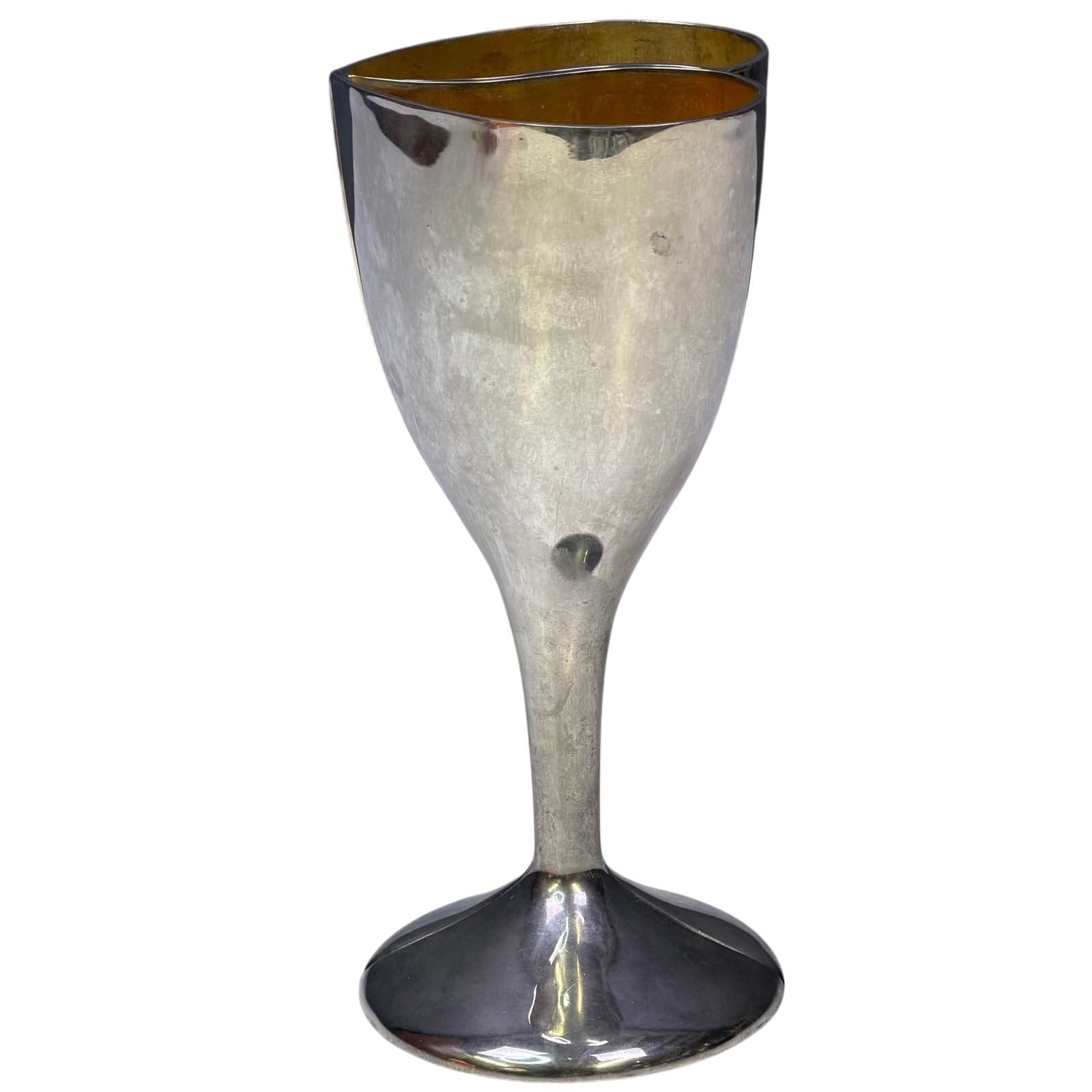 Lenox Interlocking Heart Goblets Wedding Promises Silverplate Toasting Cups - Thumbnail 3