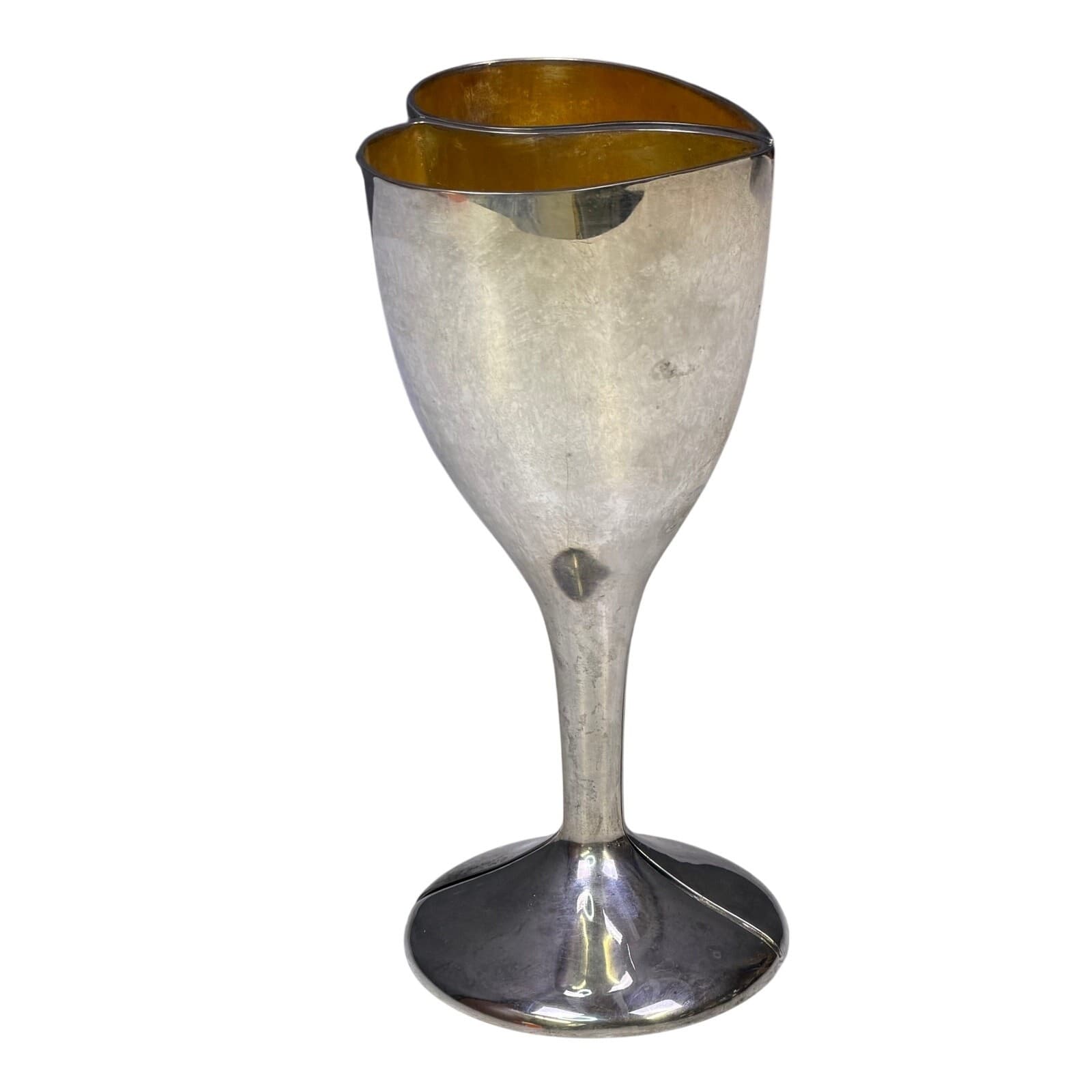 Lenox Interlocking Heart Goblets Wedding Promises Silverplate Toasting Cups - Thumbnail 5