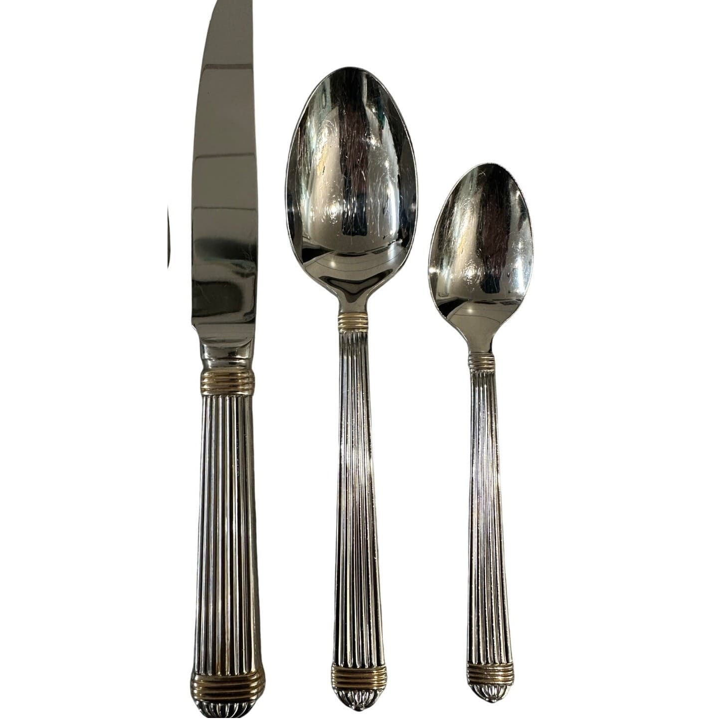 Christian Dior 'Gaudron' Japan Stainless/Gold 5-Piece Flatware Place Setting - Thumbnail 3
