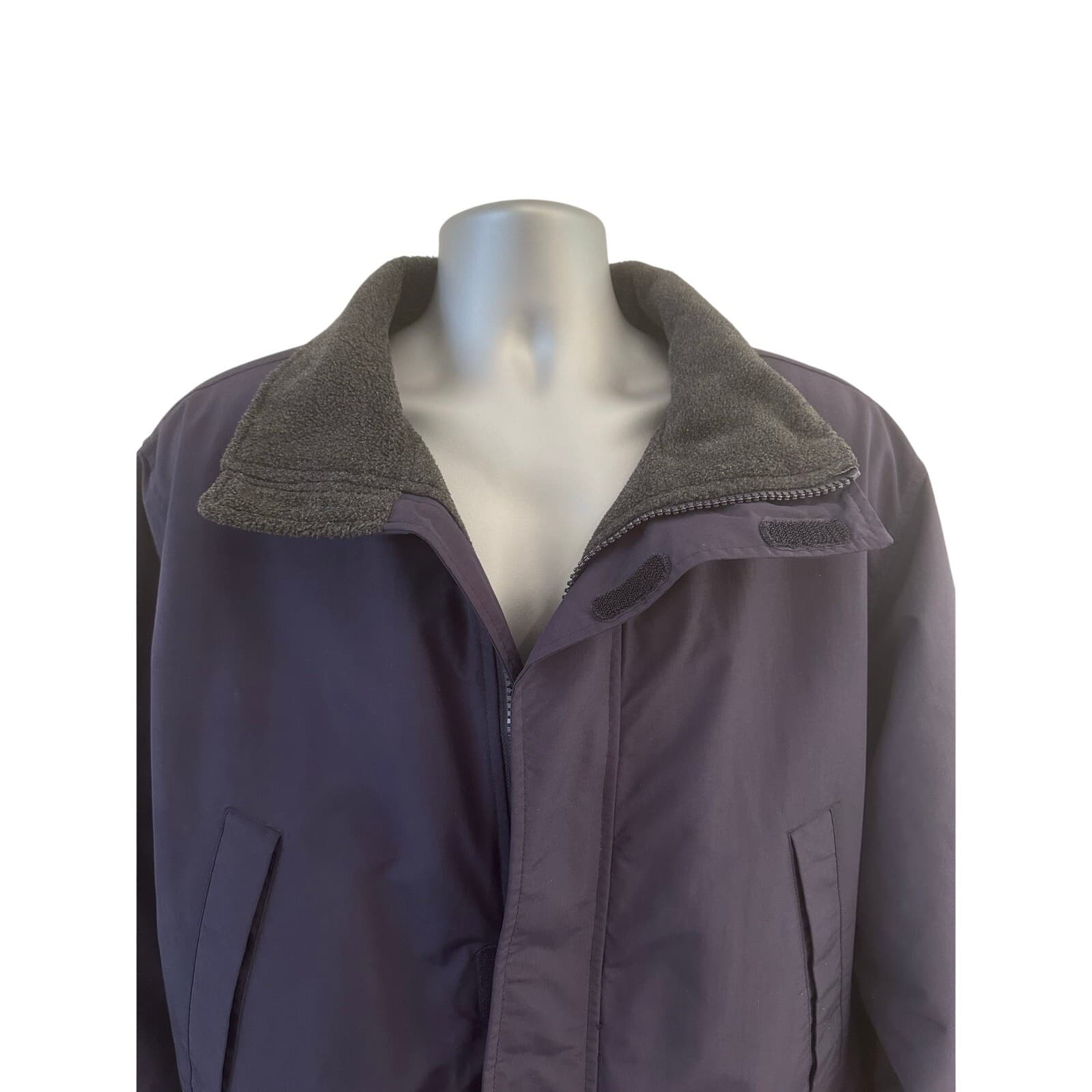 Lands' End Men's Large Aircore-200 Navy Fleece Lined Insulated Long Winter Coat - Thumbnail 5