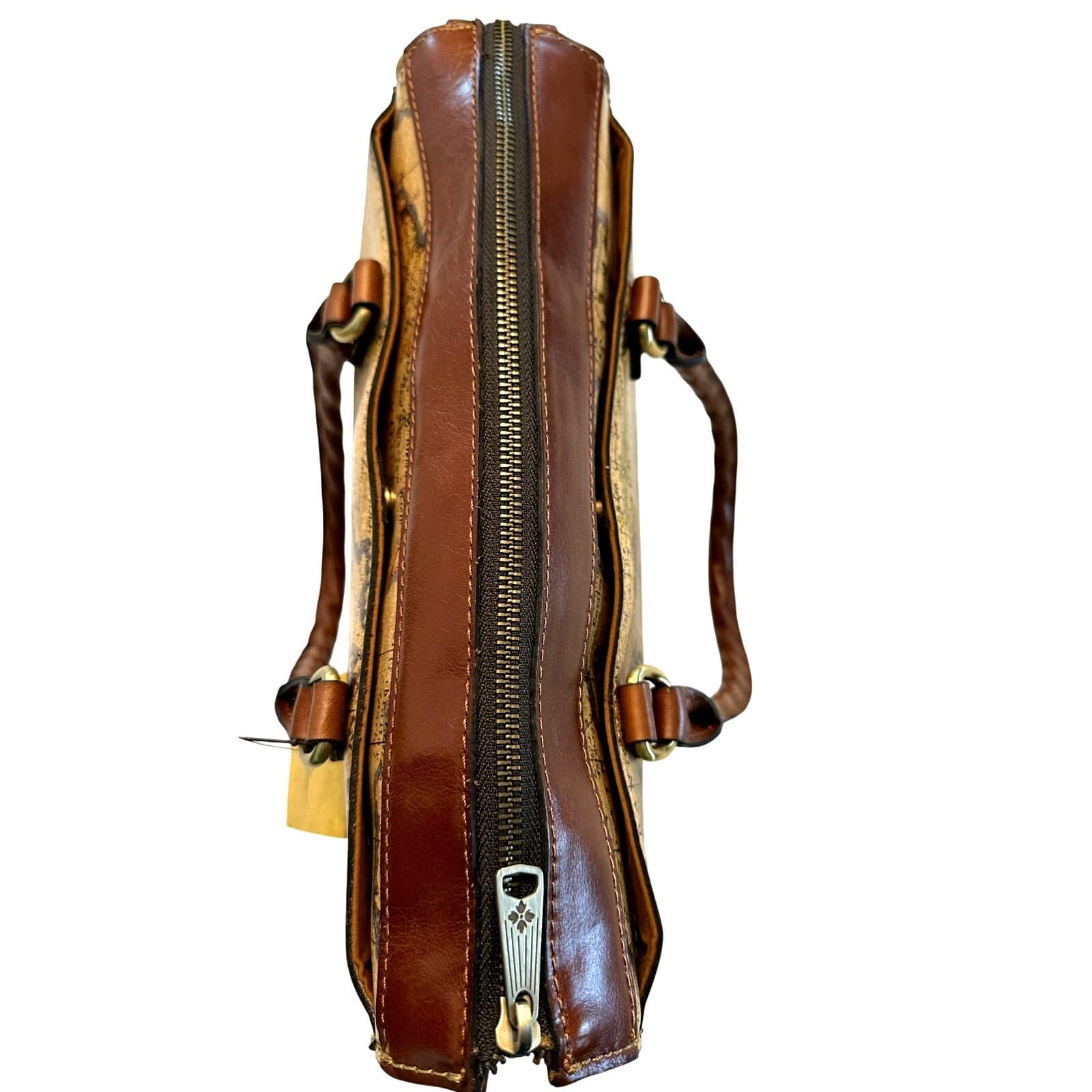Patricia Nash Leather 'Josselin' Crossbody Satchel Bag- European Map-NEW - Thumbnail 4