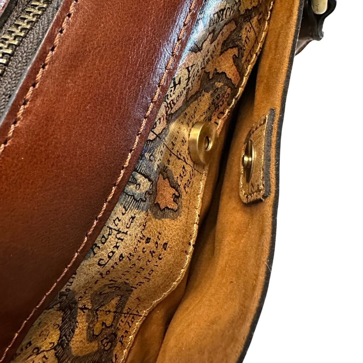 Patricia Nash Leather 'Josselin' Crossbody Satchel Bag- European Map-NEW - Thumbnail 10