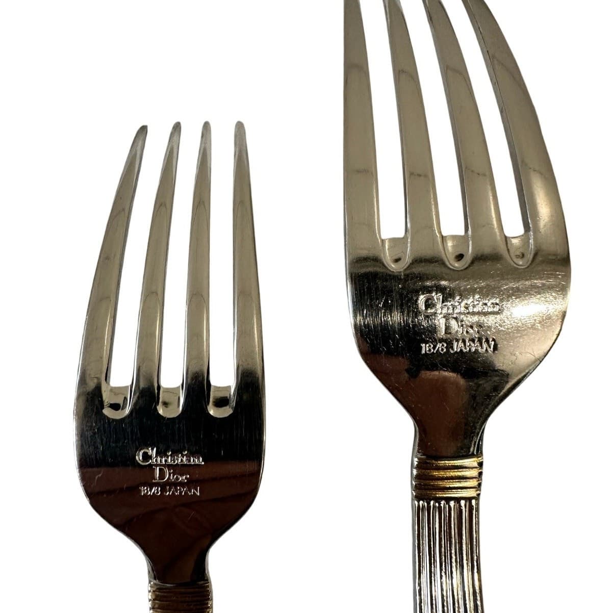 Christian Dior 'Gaudron' Japan Stainless/Gold 5-Piece Flatware Place Setting - Thumbnail 9