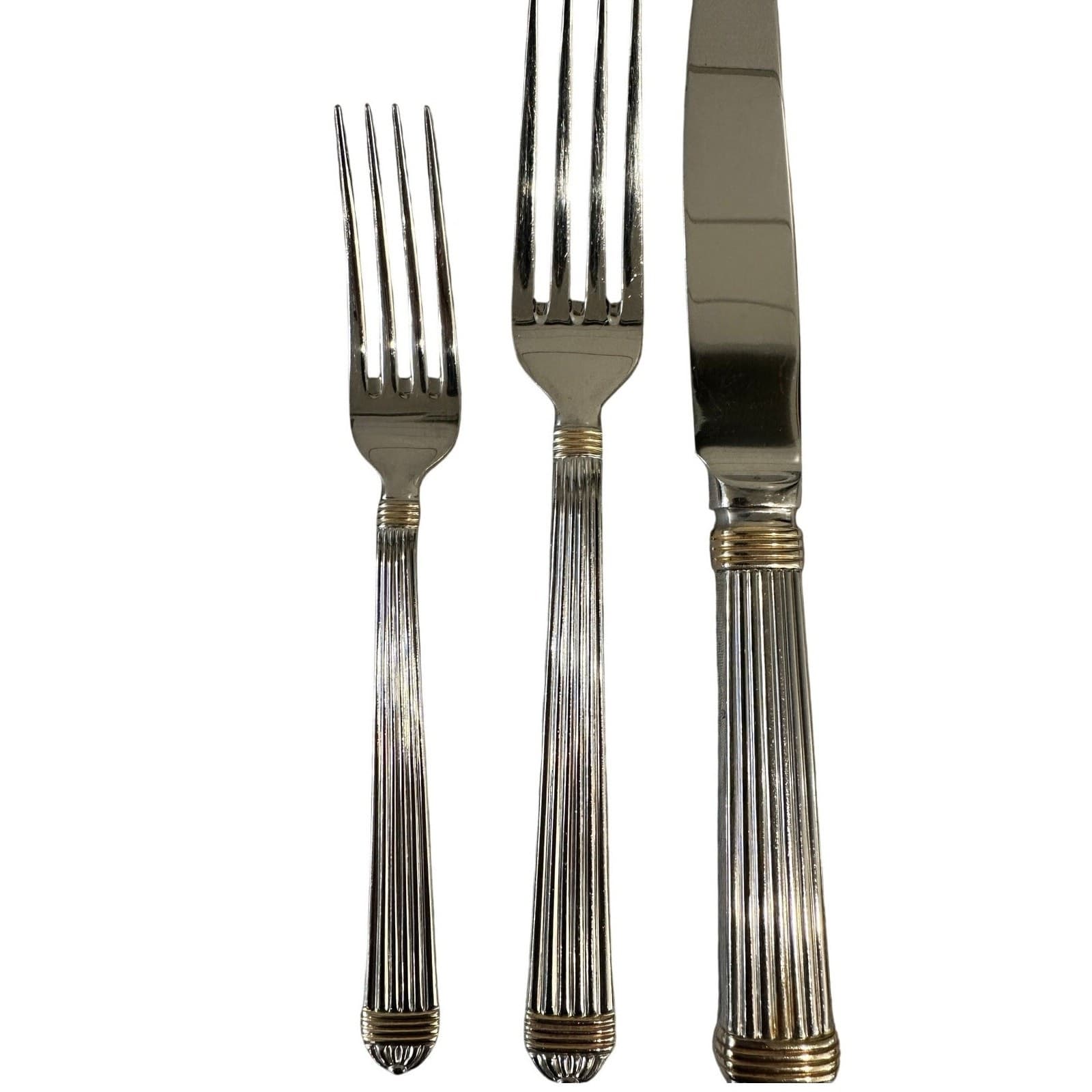 Christian Dior 'Gaudron' Japan Stainless/Gold 5-Piece Flatware Place Setting - Thumbnail 2
