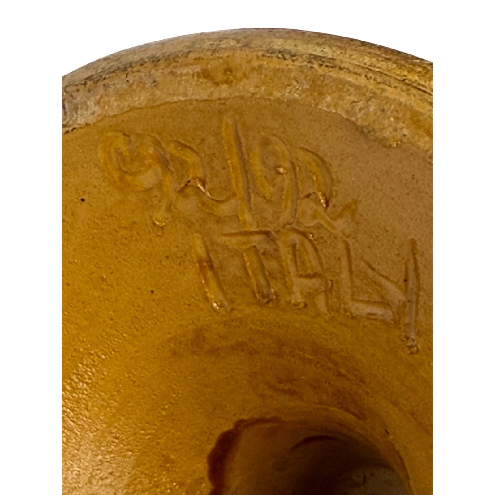 Vintage Italian Gilt Pottery Urn Vase with Double Handles, Hollywood Regency - Thumbnail 7