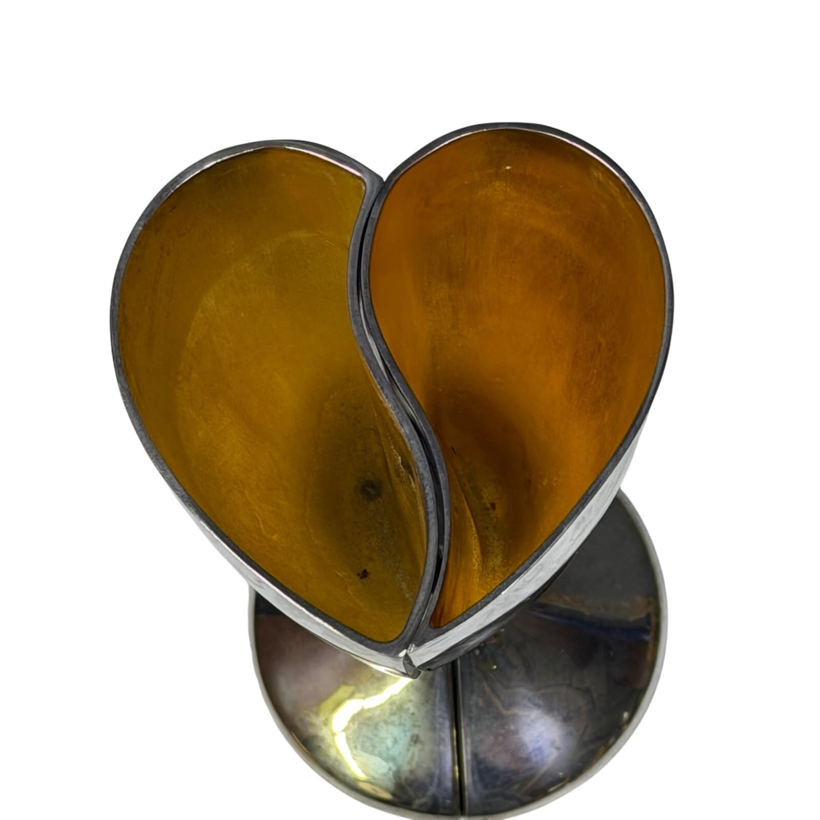 Lenox Interlocking Heart Goblets Wedding Promises Silverplate Toasting Cups - Thumbnail 2