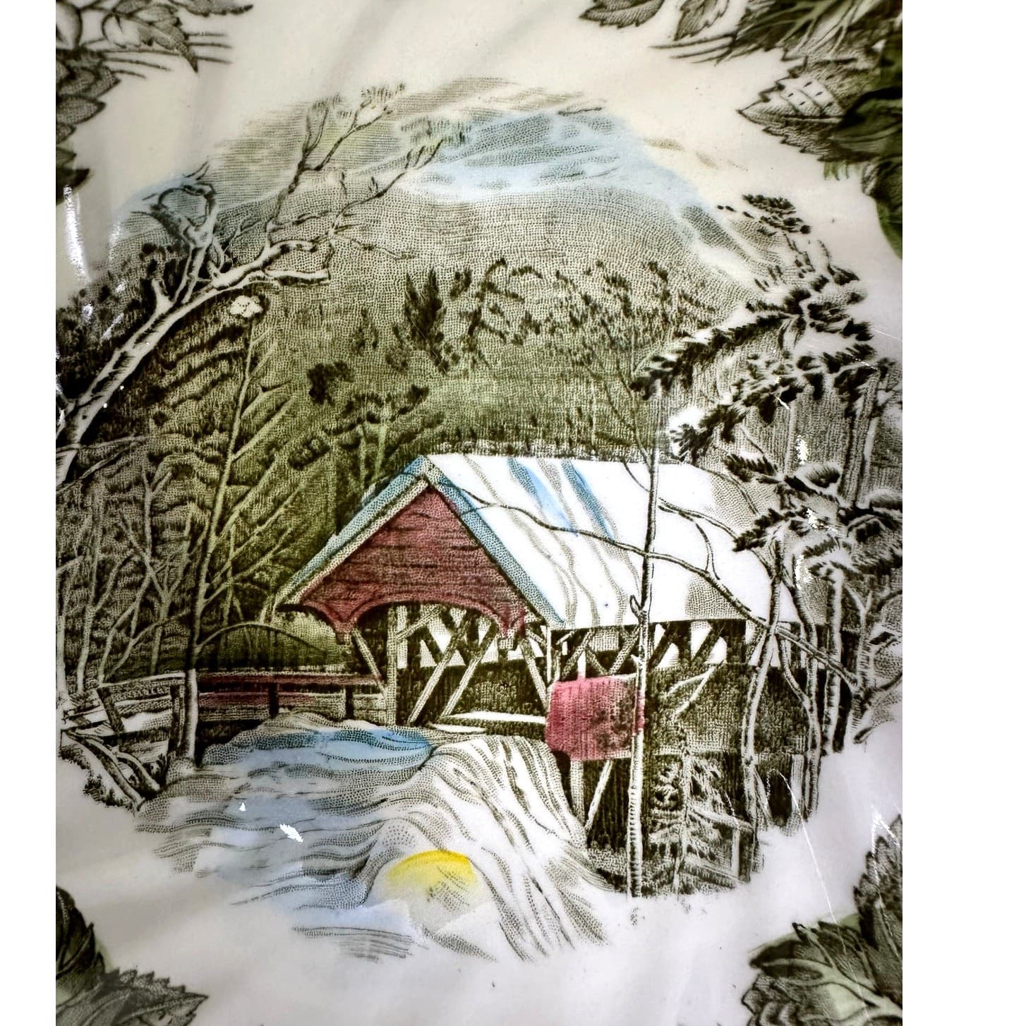 Johnson Bros Friendly Village England Vintage Covered Bridge Cereal Bowl-Set 4 - Thumbnail 2