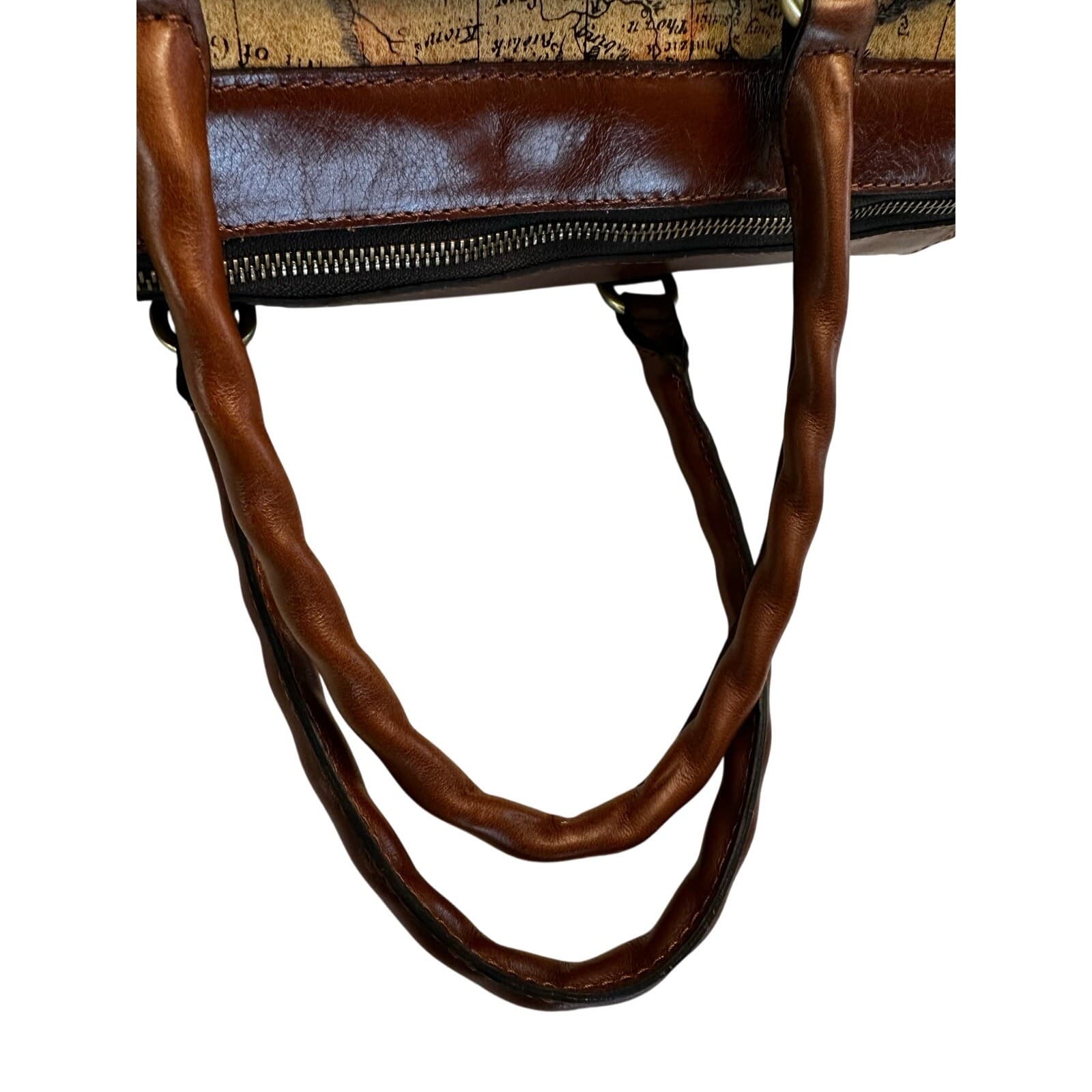 Patricia Nash Leather 'Josselin' Crossbody Satchel Bag- European Map-NEW - Thumbnail 13