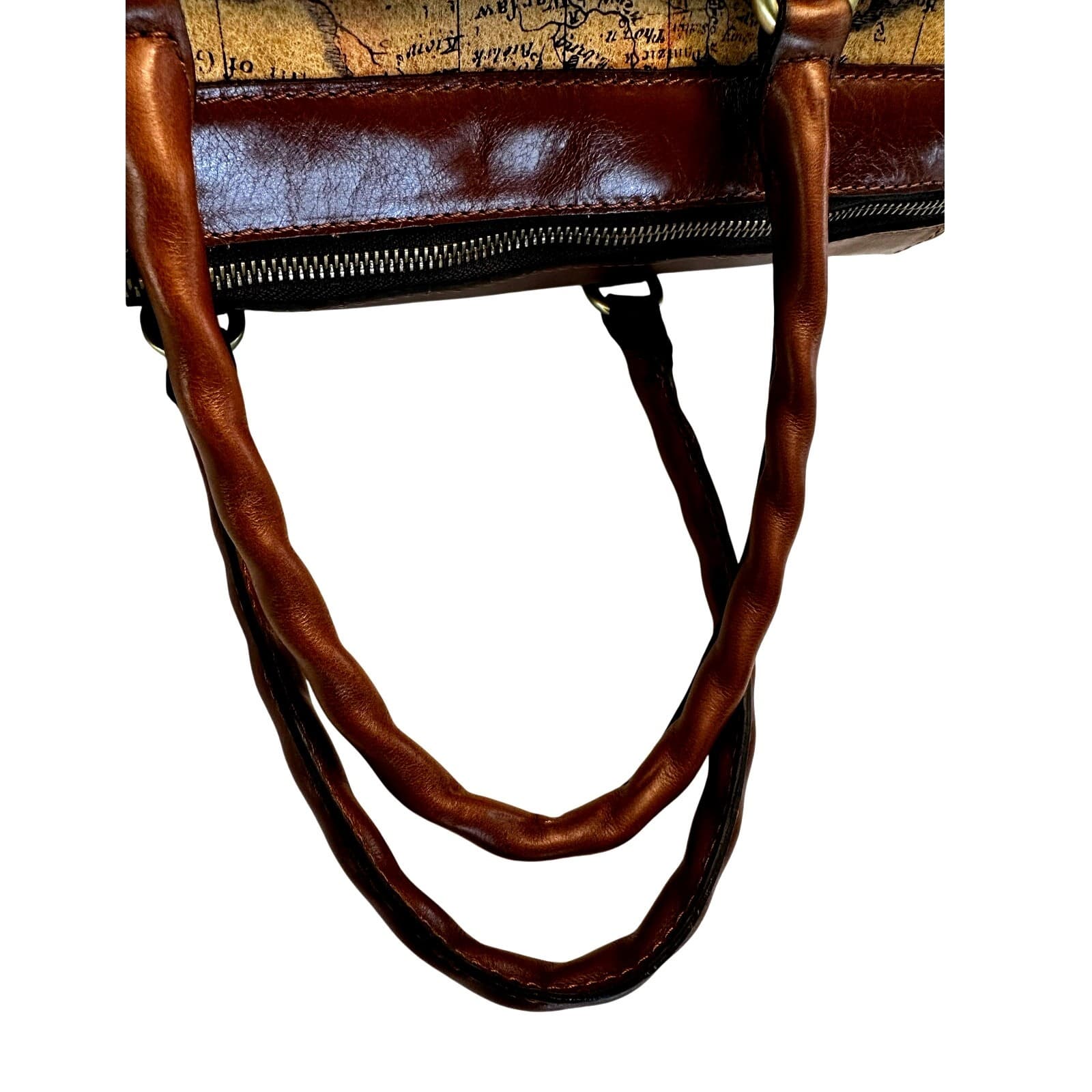 Patricia Nash Leather 'Josselin' Crossbody Satchel Bag- European Map-NEW - Thumbnail 11