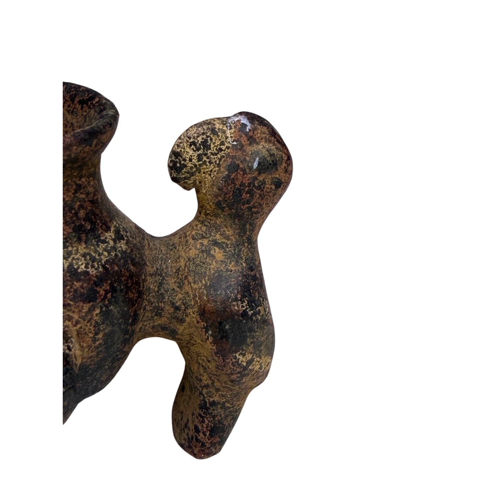 PreColumbian Style Vintage Pottery Tripod Effigy Vessel Central American FolkArt - Thumbnail 5