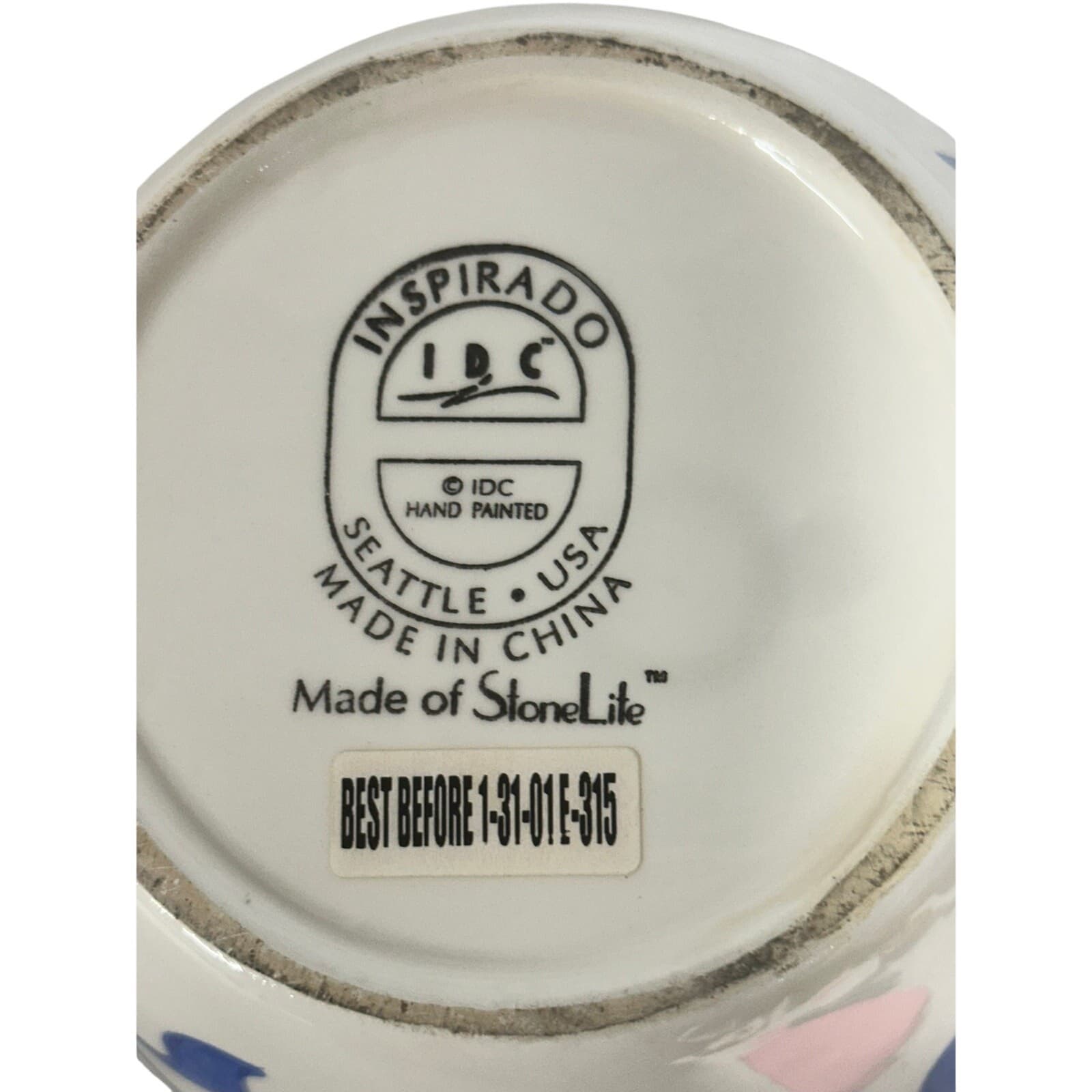 Inspirado IDC Stonelite Vintage Hand Painted Blue and White Airtight Cookie Jar - Thumbnail 6