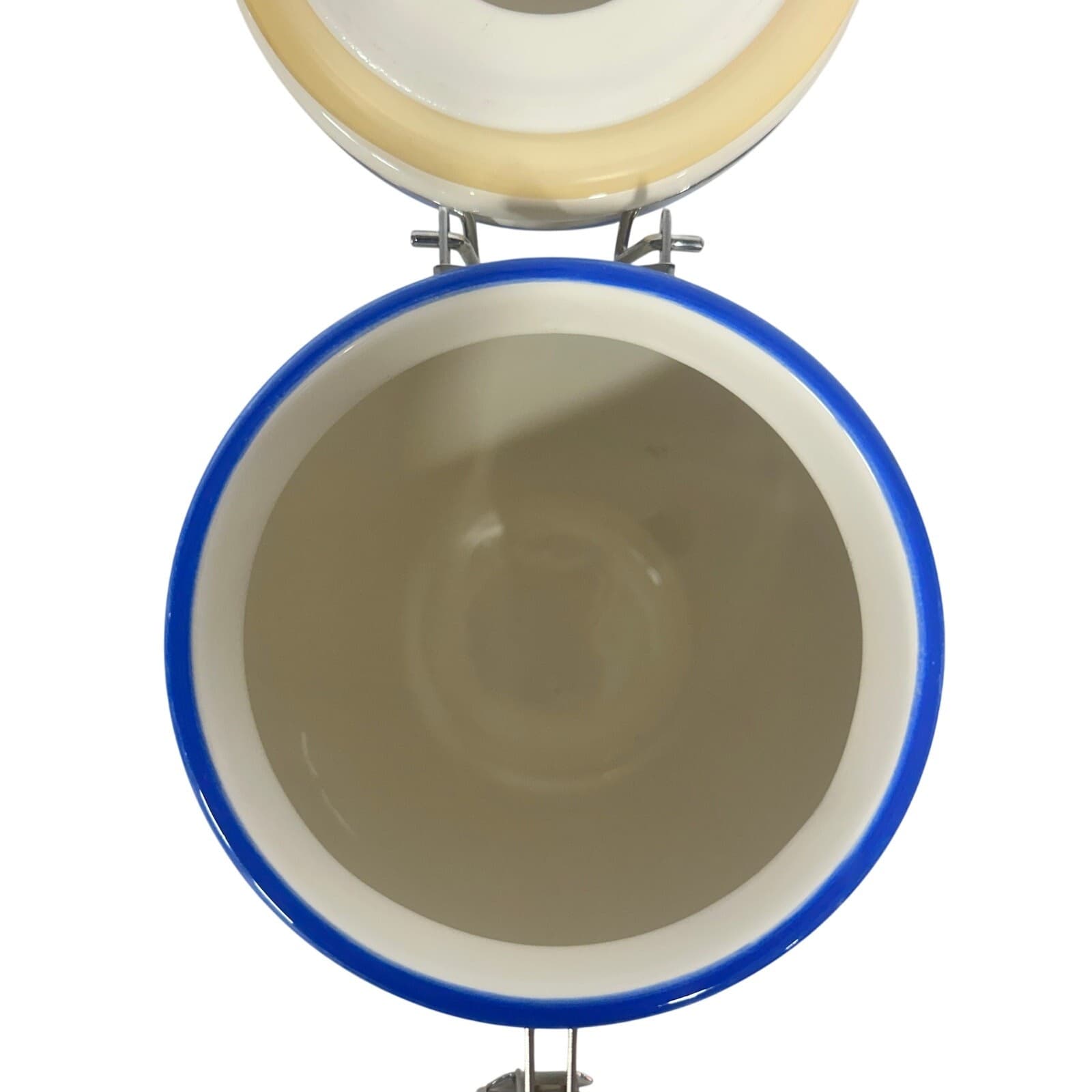 Inspirado IDC Stonelite Vintage Hand Painted Blue and White Airtight Cookie Jar - Thumbnail 8