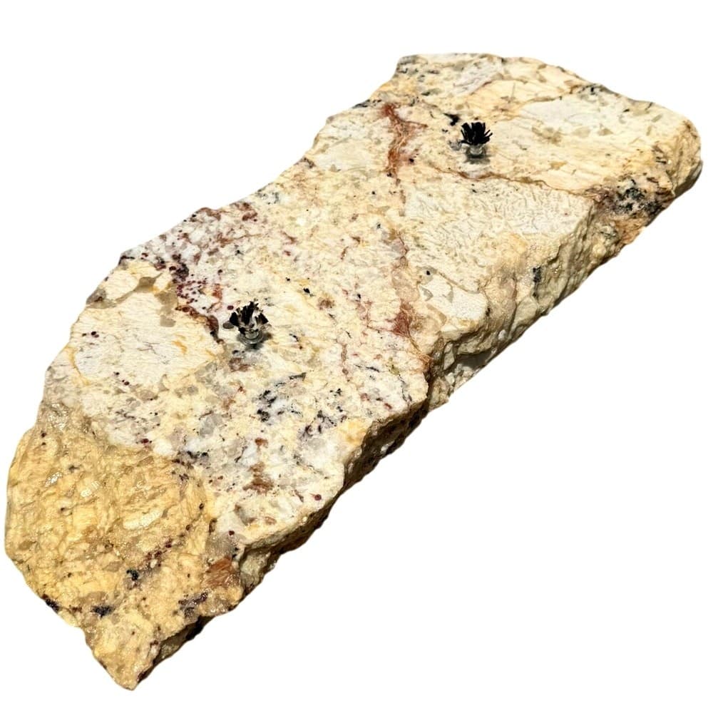 Handcrafted Natural 16 x 8 Granite Stone Slab Dual Oil Lamps Rustic Centerpiece - Thumbnail 10