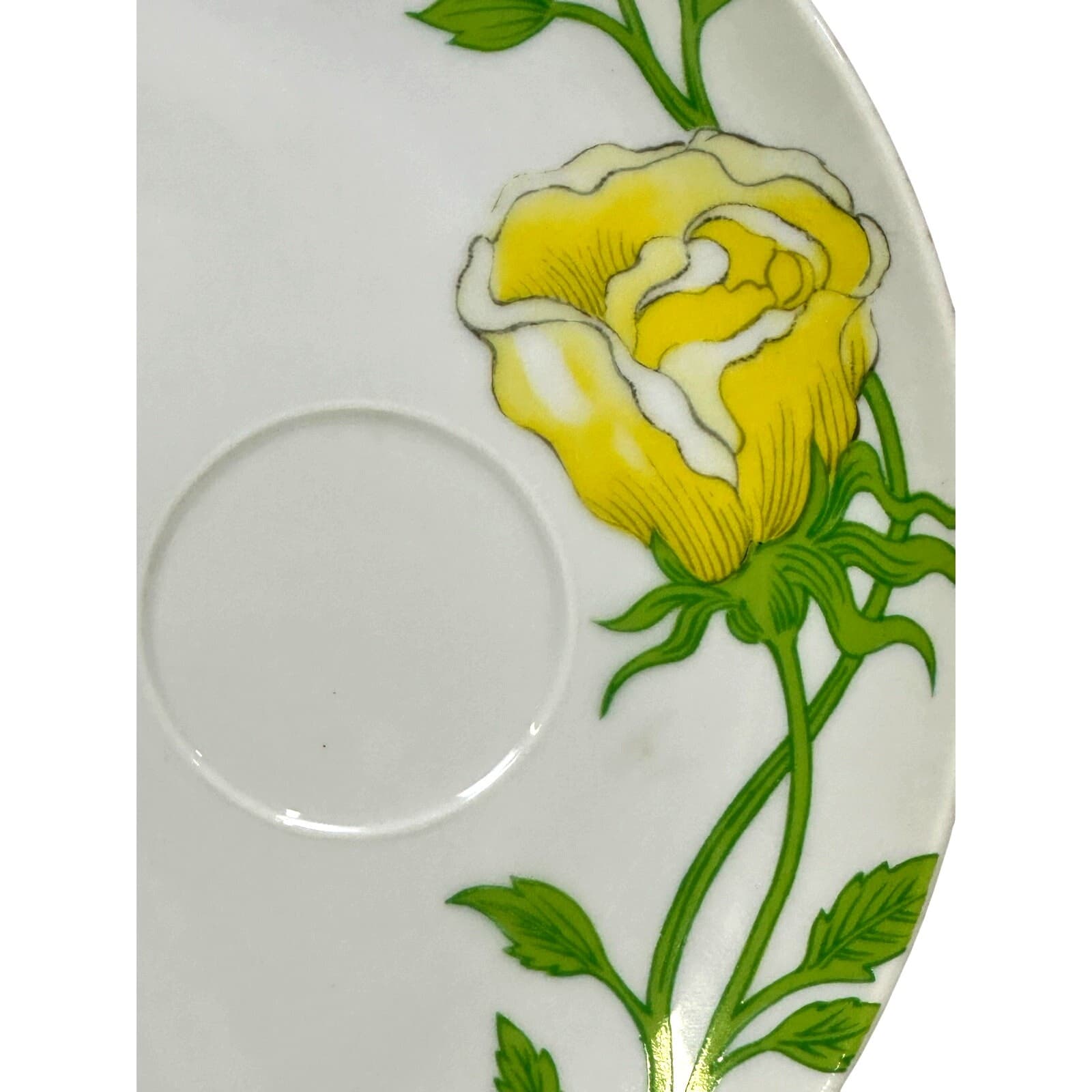 Fitz & Floyd Japan 1975-1980 Retired 'Yellow Rose' 9 1/8" Snack Plates-Set of 3 - Thumbnail 4