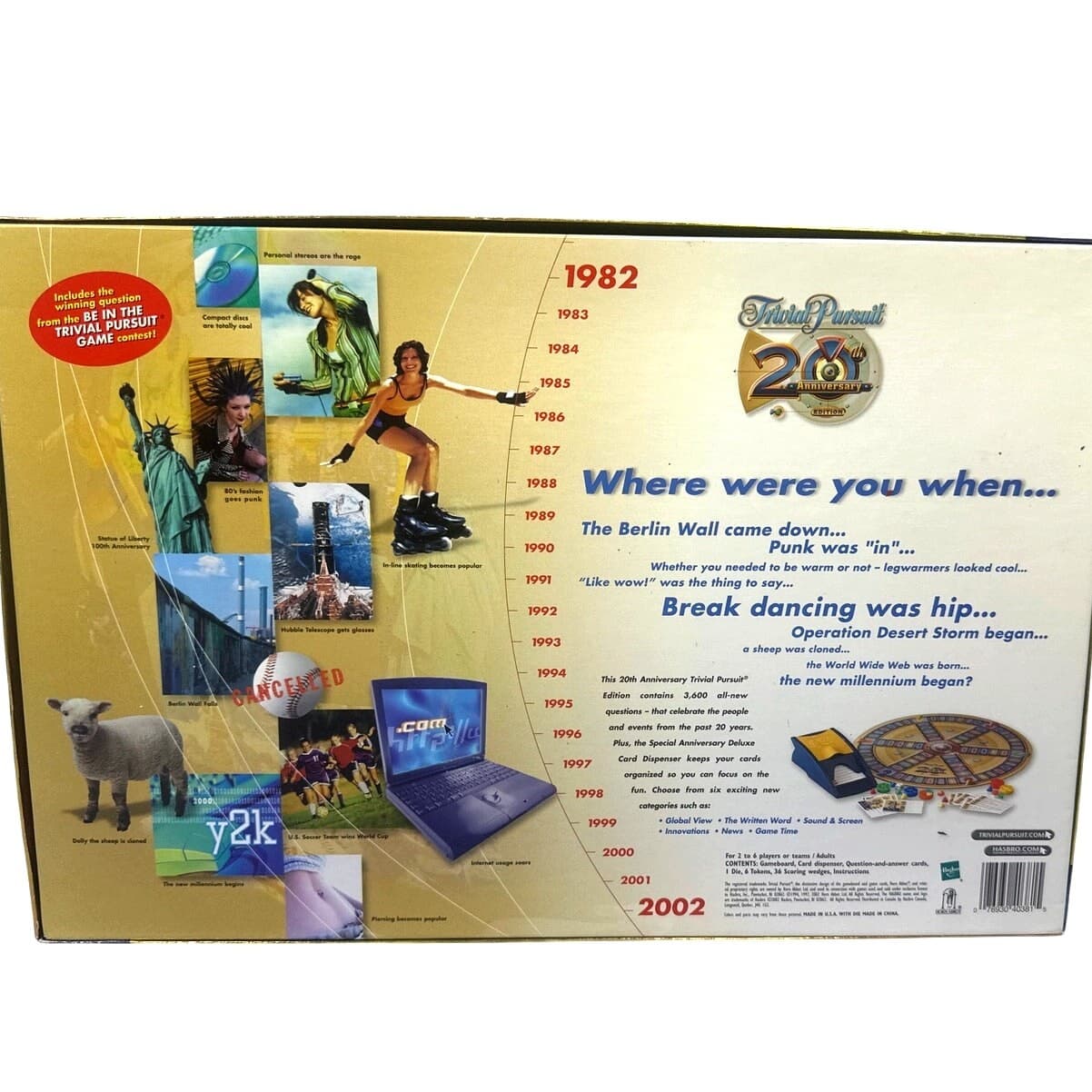 Trivial Pursuit 20th Anniversary Edition Board Game Trivia Vintage 2002 New - Thumbnail 8
