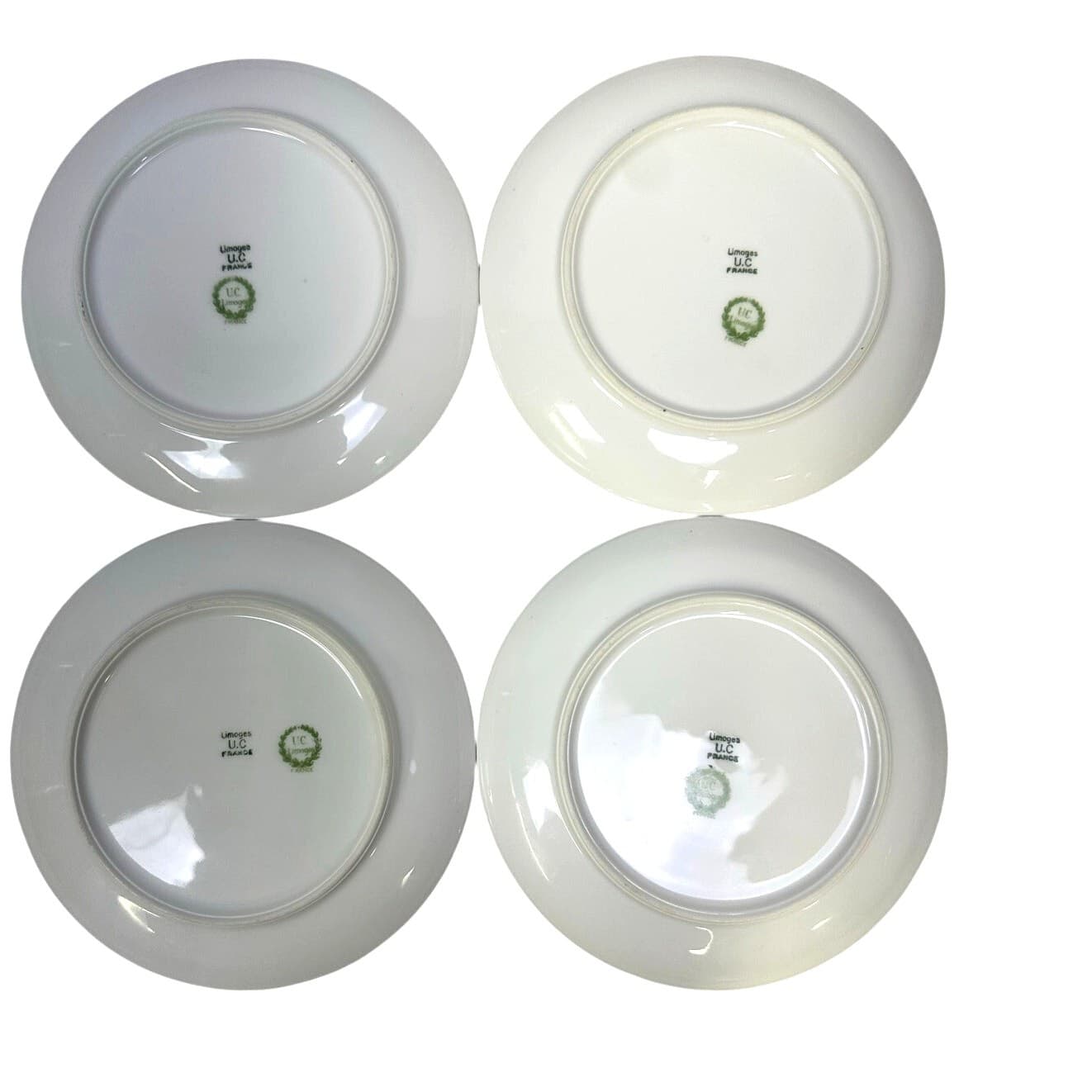 Antique Limoges U.C. (Union Ceramique) France Rose Gold Rim Dessert Plates-Set 4 - Thumbnail 4