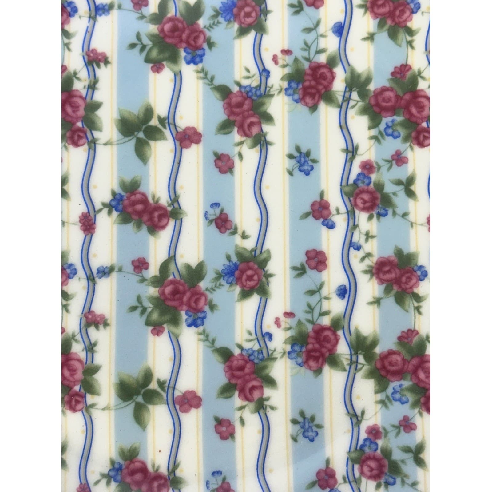 Jay & Sons Decorative Blue and Pink Chintz Square Dessert Plates-in Box-Set of 4 - Thumbnail 6
