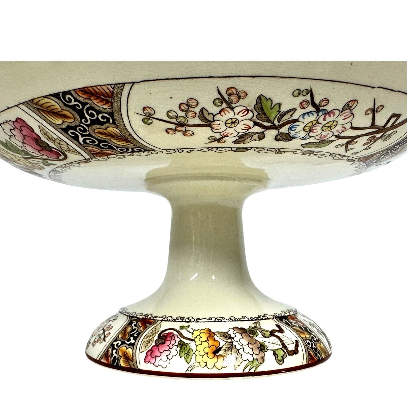 Wedgwood Antique c. 1800's-Early 1900's 'Burmah' Pedestal Cake Stand-Rare Find! - Thumbnail 3