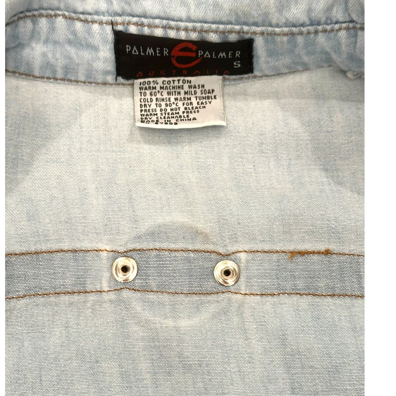 Palmer e Palmer Australia Denim Attitude 5000 Cowgirl Shirt Black Stitching-S - Thumbnail 7