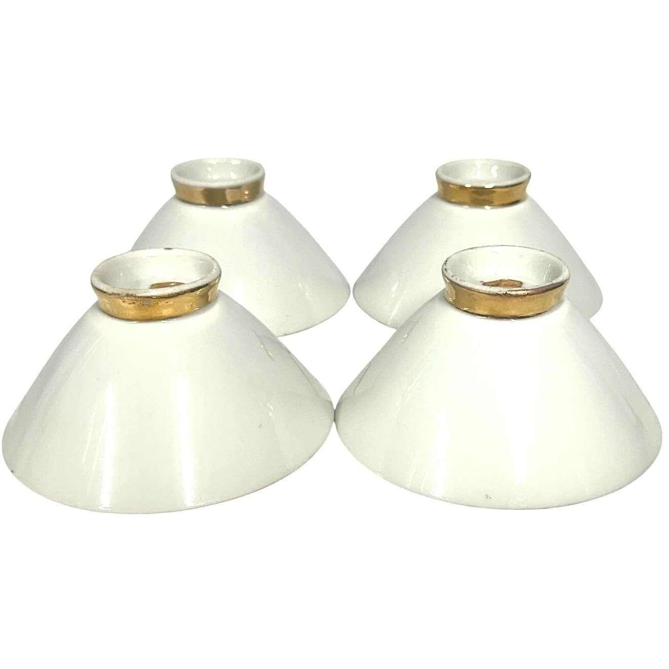 Elegant Japan Ivory-Colored Porcelain 4.5" Rice/Dessert Bowls Gold Accents-Set 4 - Thumbnail 3