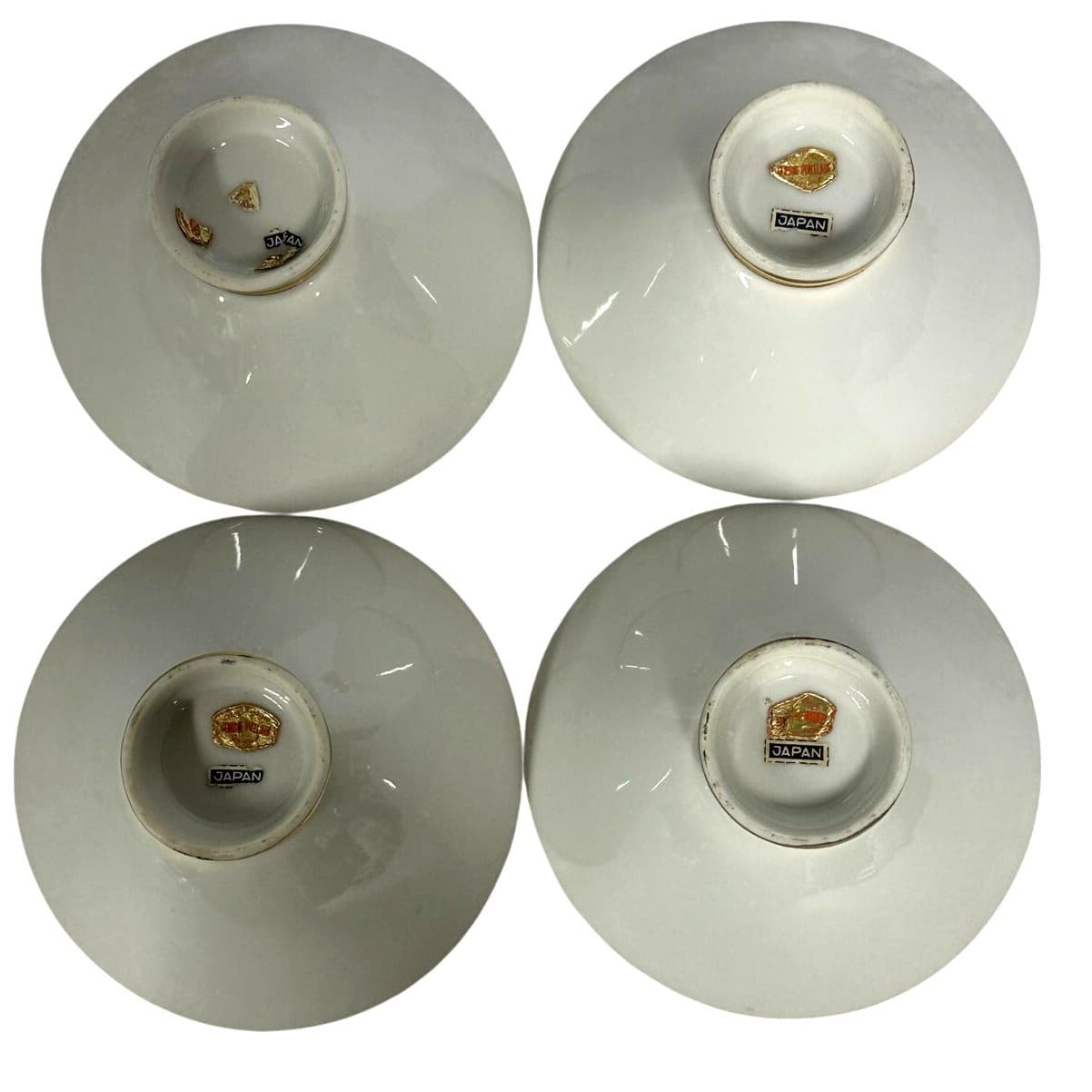 Elegant Japan Ivory-Colored Porcelain 4.5" Rice/Dessert Bowls Gold Accents-Set 4 - Thumbnail 7