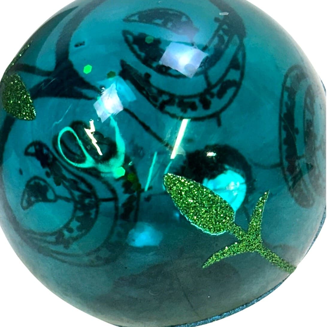 Domain "Peacock" 4" Christmas Ornaments Turquoise Green Gold Sequins-Set of 4 - Thumbnail 4