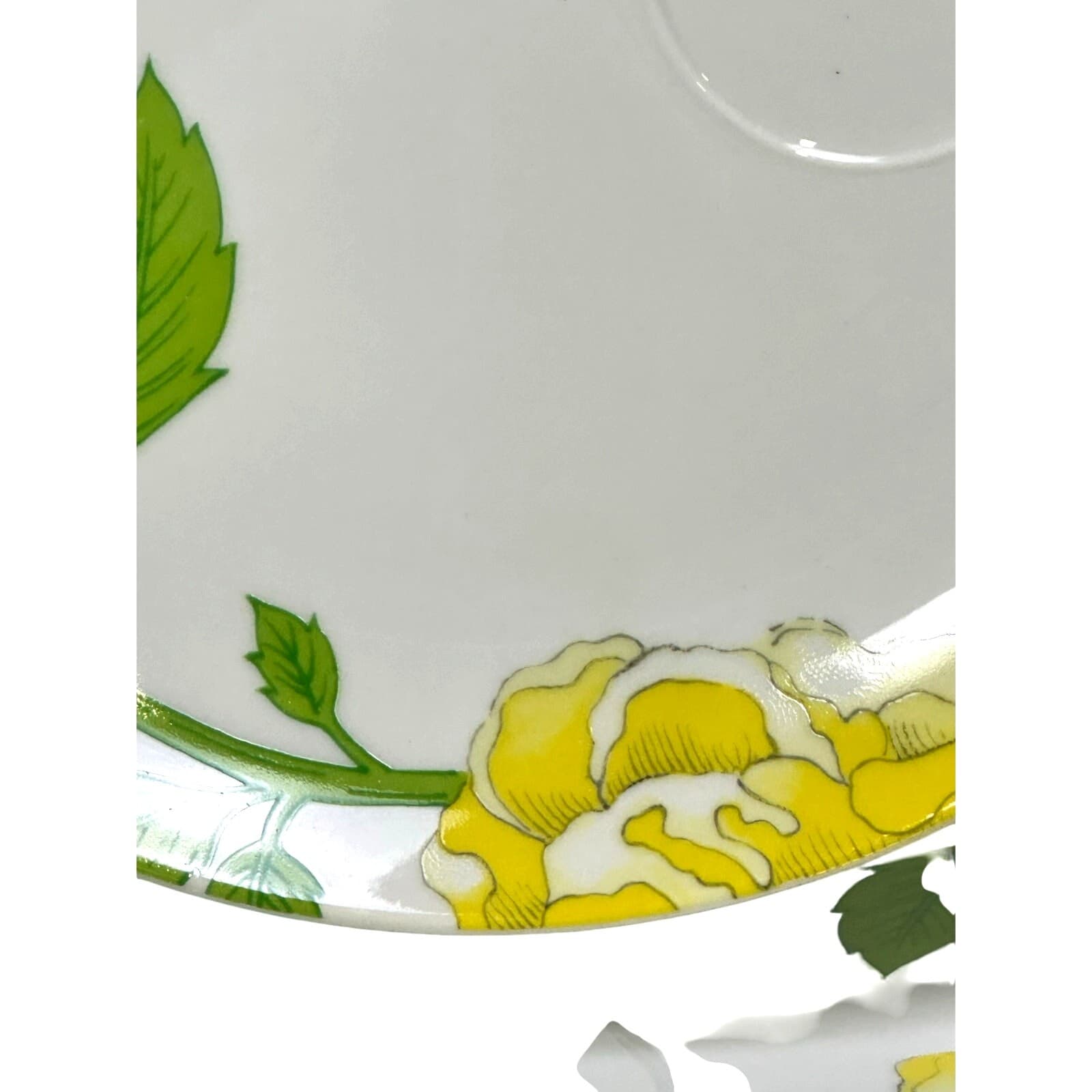 Fitz & Floyd Japan 1975-1980 Retired 'Yellow Rose' 9 1/8" Snack Plates-Set of 3 - Thumbnail 2
