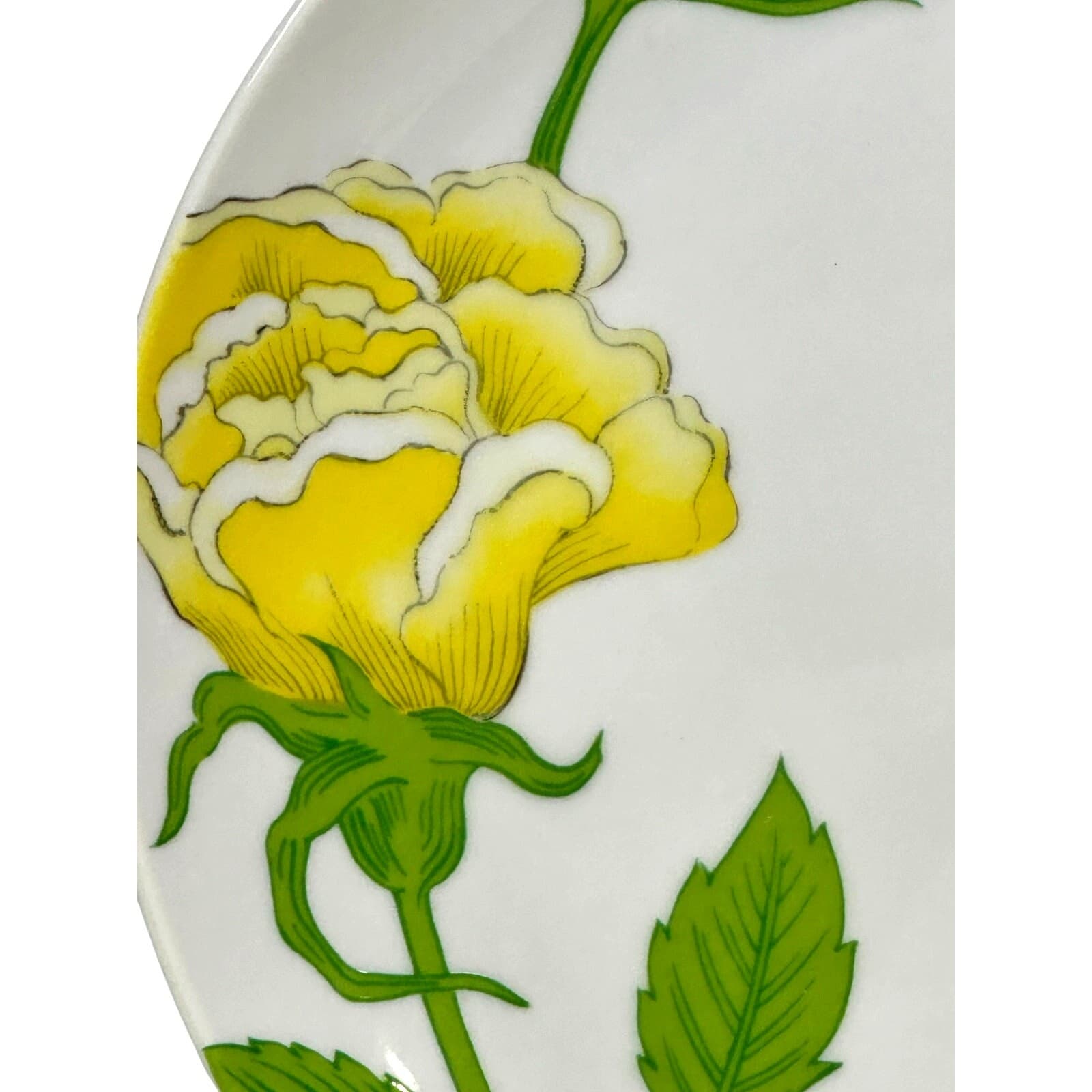 Fitz & Floyd Japan 1975-1980 Retired 'Yellow Rose' 9 1/8" Snack Plates-Set of 3 - Thumbnail 6