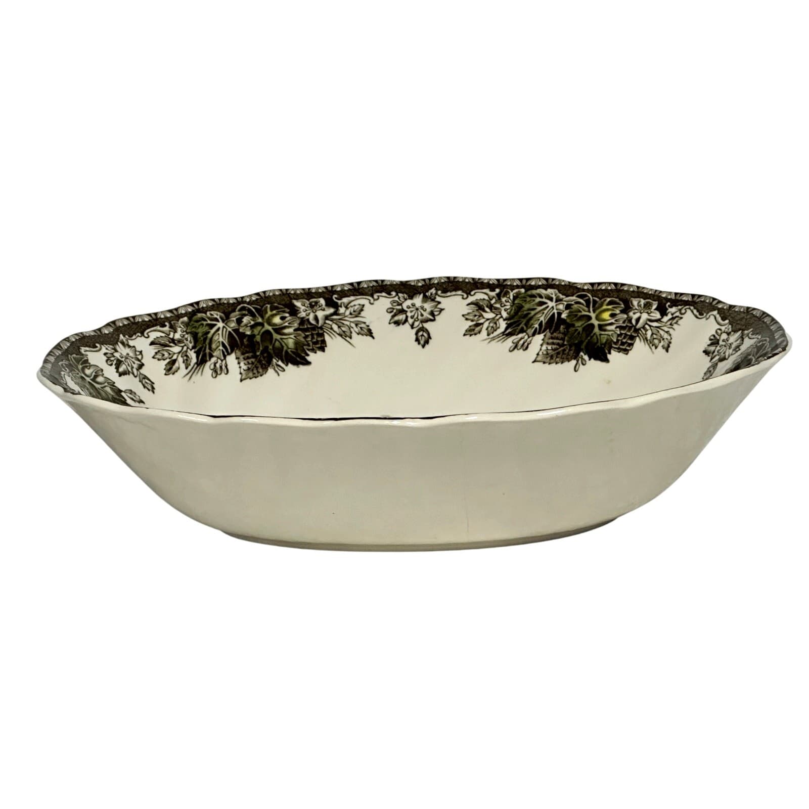 Johnson Bros Friendly Village England Vintage Village Green 9" Oval Serving Bowl - Thumbnail 2